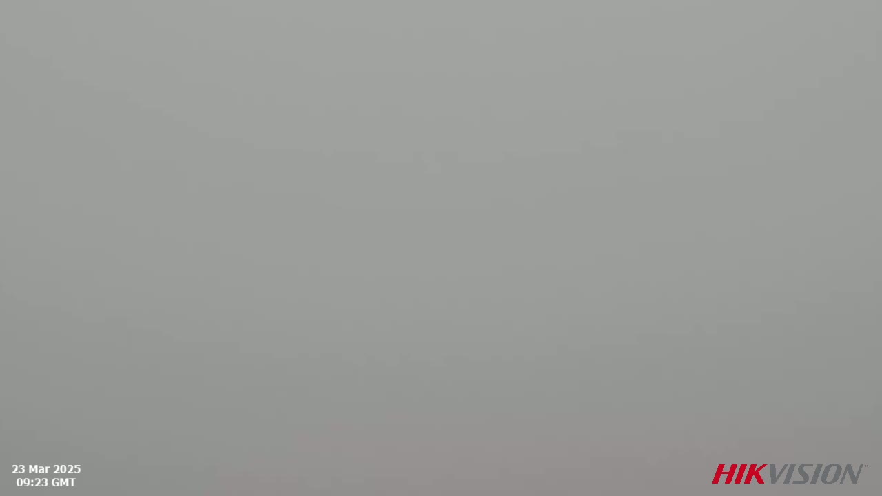 A foggy, gray outdoor scene is visible.