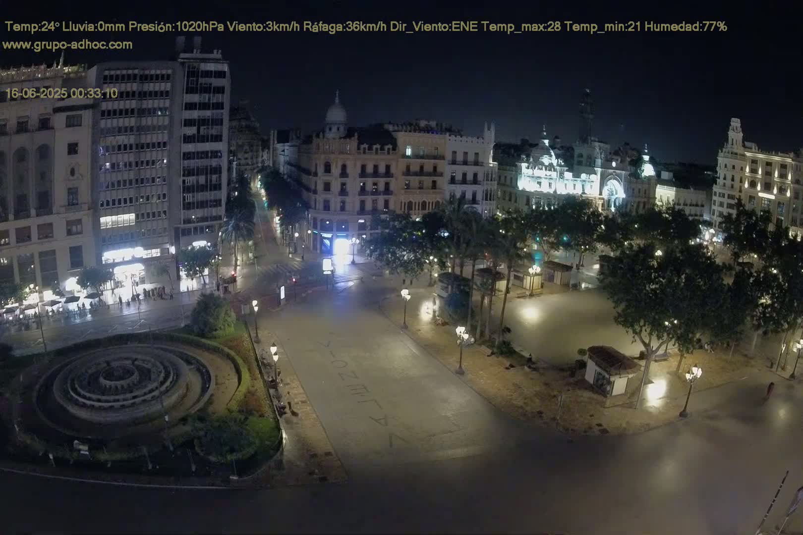 Valencia City , Plaza del Ayuntamiento Square Live Cam - Valencia,  Comunidad Valenciana, Spain
