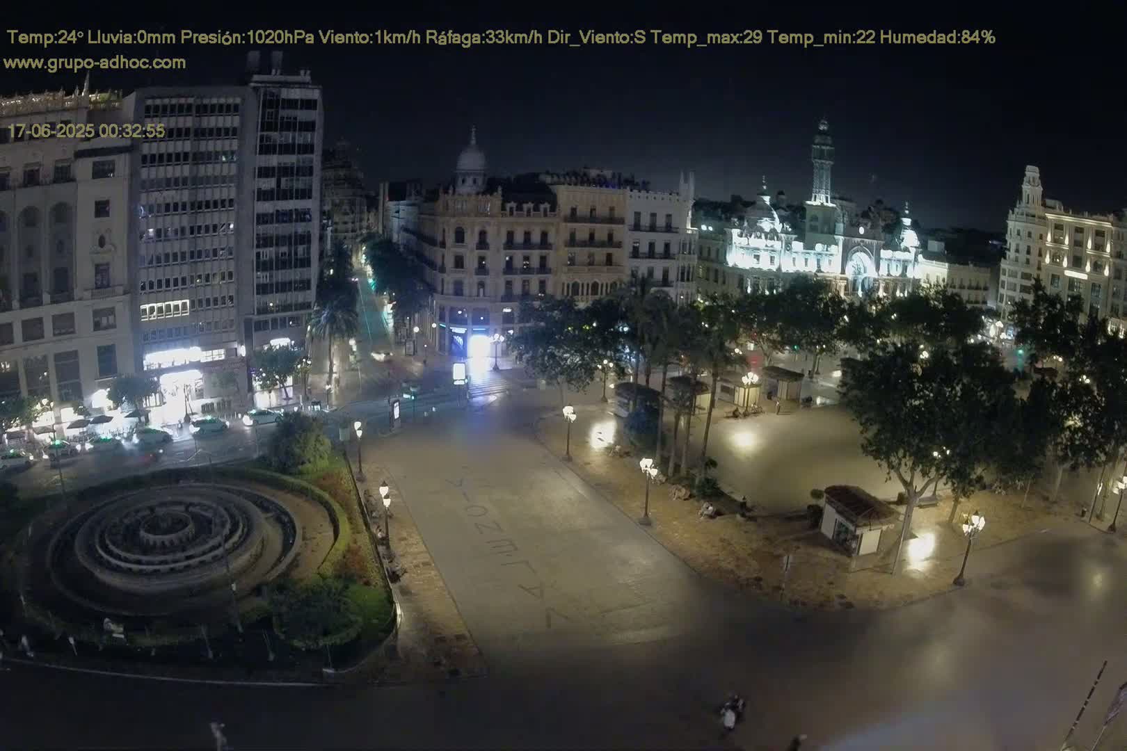 Valencia City , Plaza del Ayuntamiento Square Live Cam - Valencia,  Comunidad Valenciana, Spain