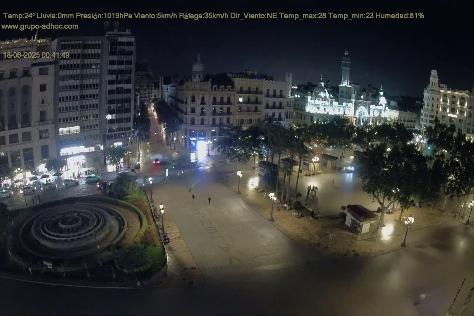 Valencia City , Plaza del Ayuntamiento Square Live Cam - Valencia,  Comunidad Valenciana, Spain
