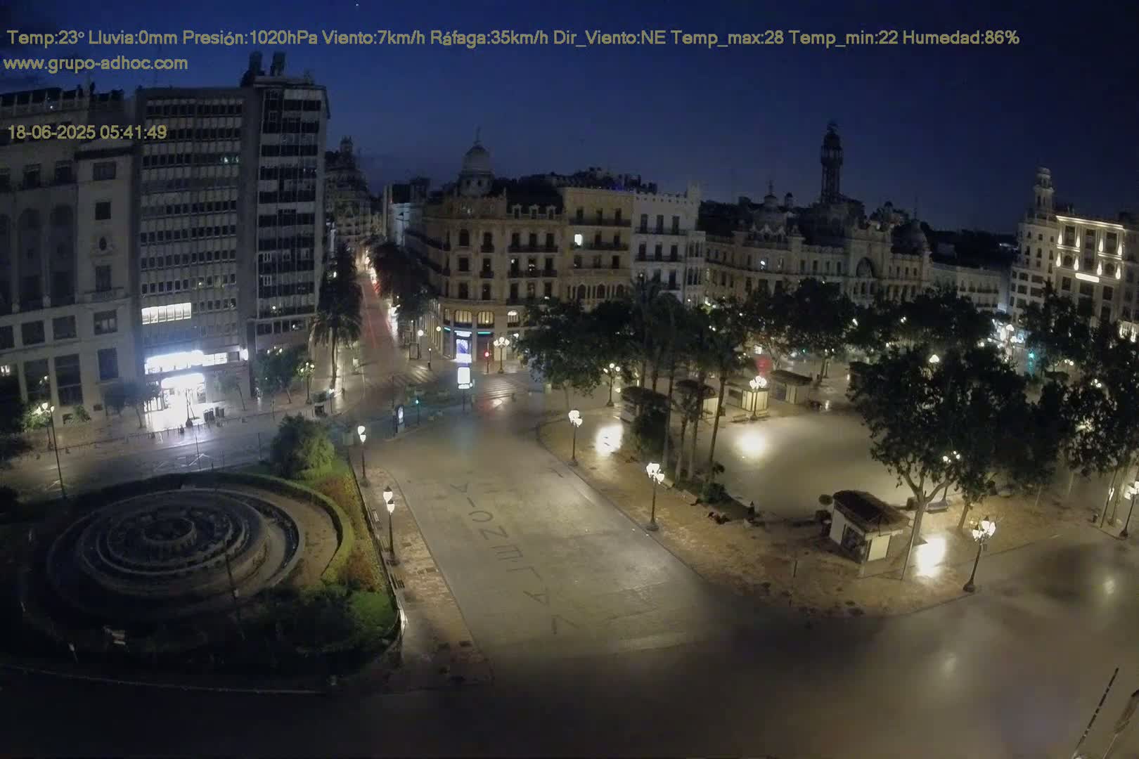 Valencia City , Plaza del Ayuntamiento Square Live Cam - Valencia,  Comunidad Valenciana, Spain