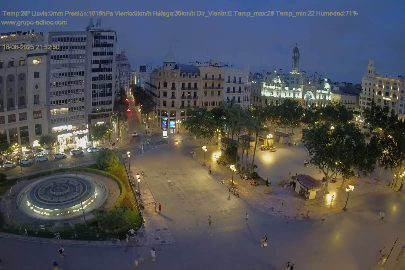 Valencia City , Plaza del Ayuntamiento Square Live Cam - Valencia,  Comunidad Valenciana, Spain