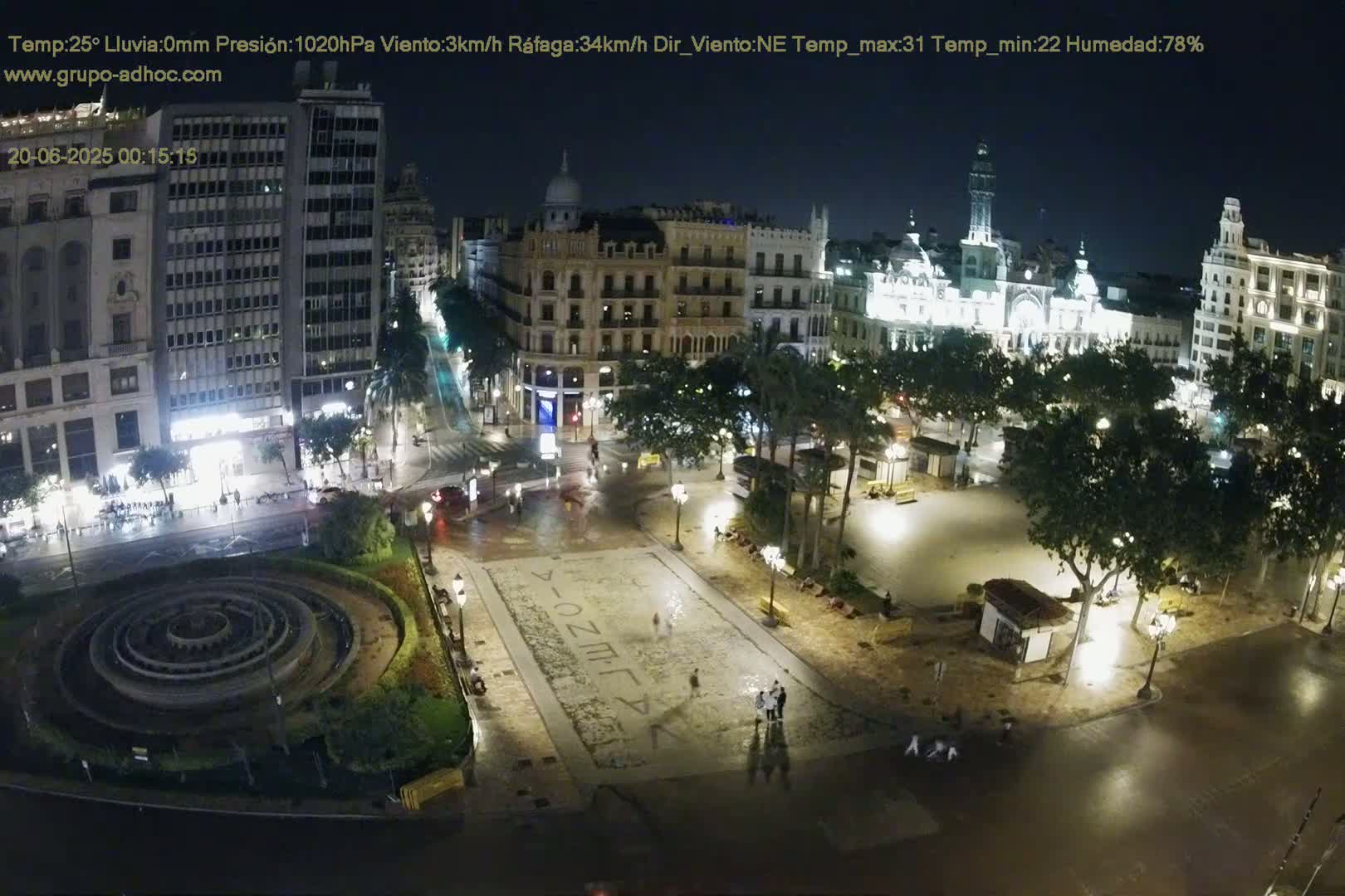 Valencia City , Plaza del Ayuntamiento Square Live Cam - Valencia,  Comunidad Valenciana, Spain