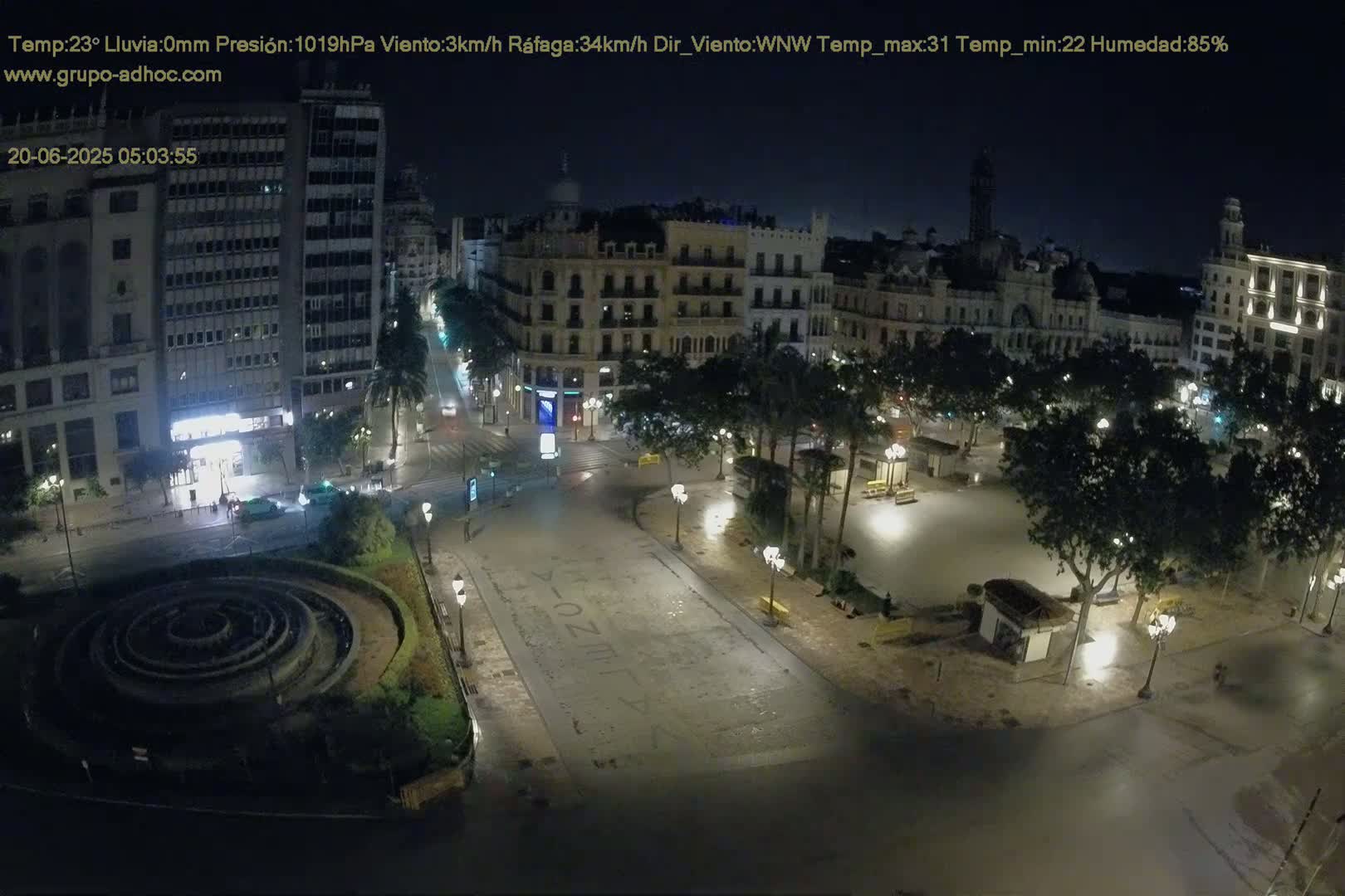 Valencia City , Plaza del Ayuntamiento Square Live Cam - Valencia,  Comunidad Valenciana, Spain