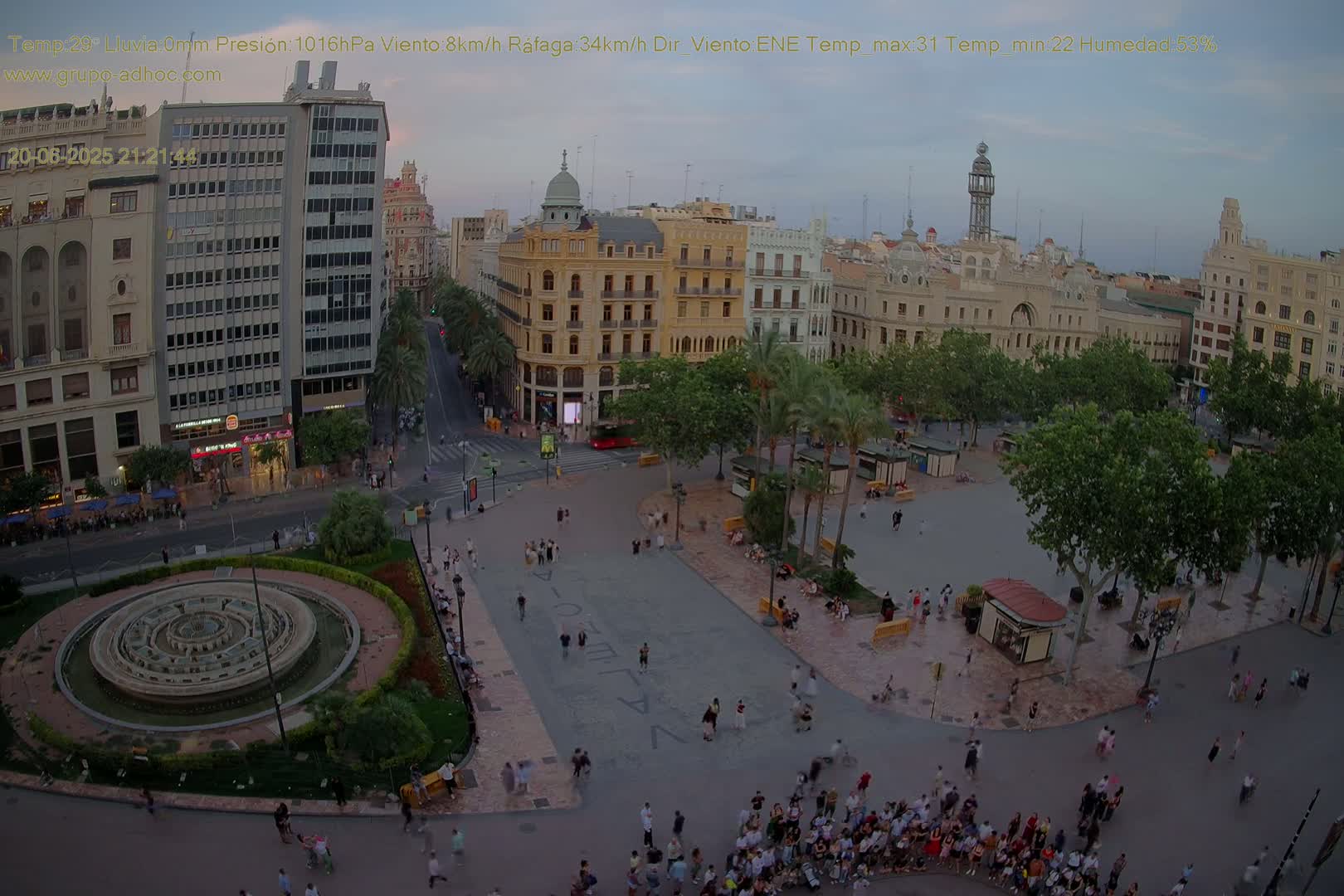 Valencia City , Plaza del Ayuntamiento Square Live Cam - Valencia,  Comunidad Valenciana, Spain
