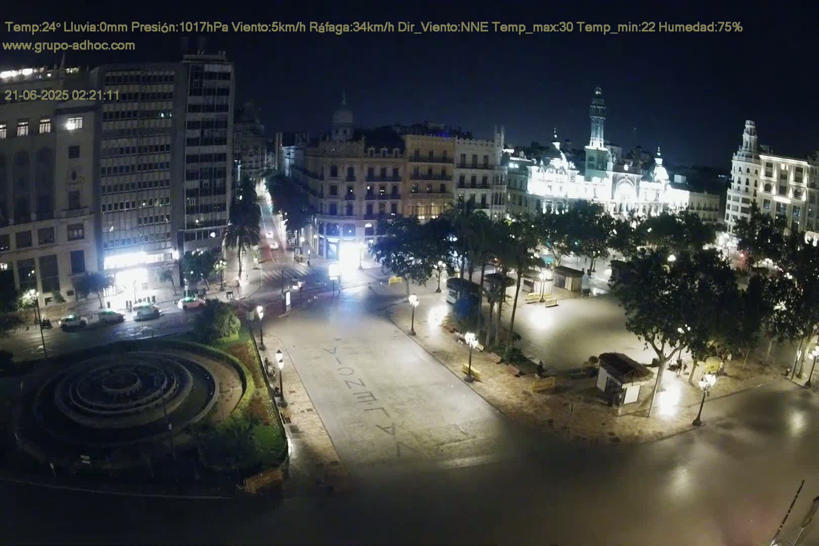 Valencia City , Plaza del Ayuntamiento Square Live Cam - Valencia,  Comunidad Valenciana, Spain