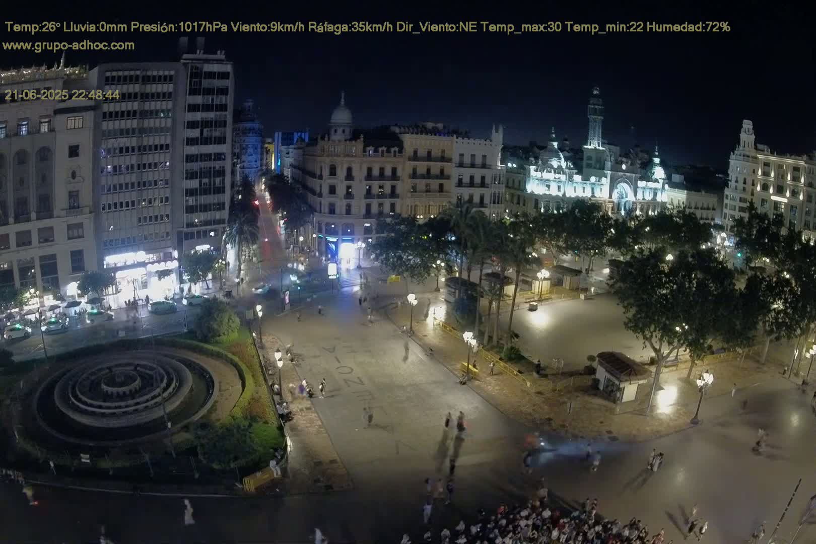 Valencia City , Plaza del Ayuntamiento Square Live Cam - Valencia,  Comunidad Valenciana, Spain
