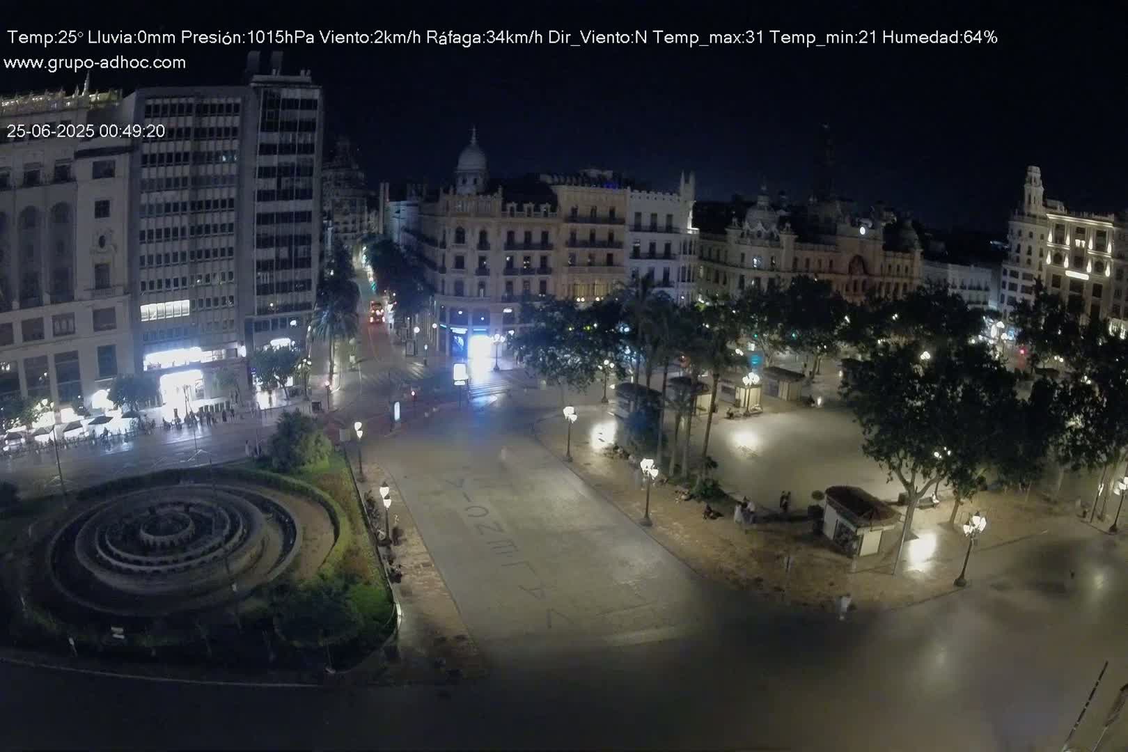 Valencia City , Plaza del Ayuntamiento Square Live Cam - Valencia,  Comunidad Valenciana, Spain