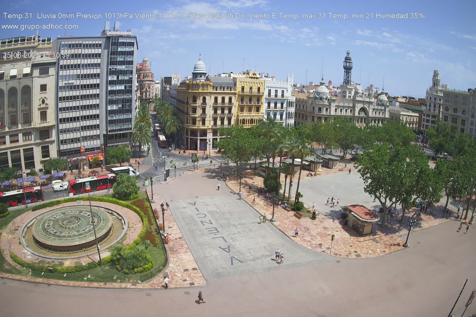 Valencia City , Plaza del Ayuntamiento Square Live Cam - Valencia,  Comunidad Valenciana, Spain