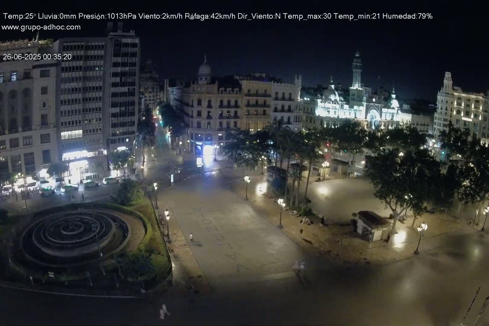 Valencia City , Plaza del Ayuntamiento Square Live Cam - Valencia,  Comunidad Valenciana, Spain