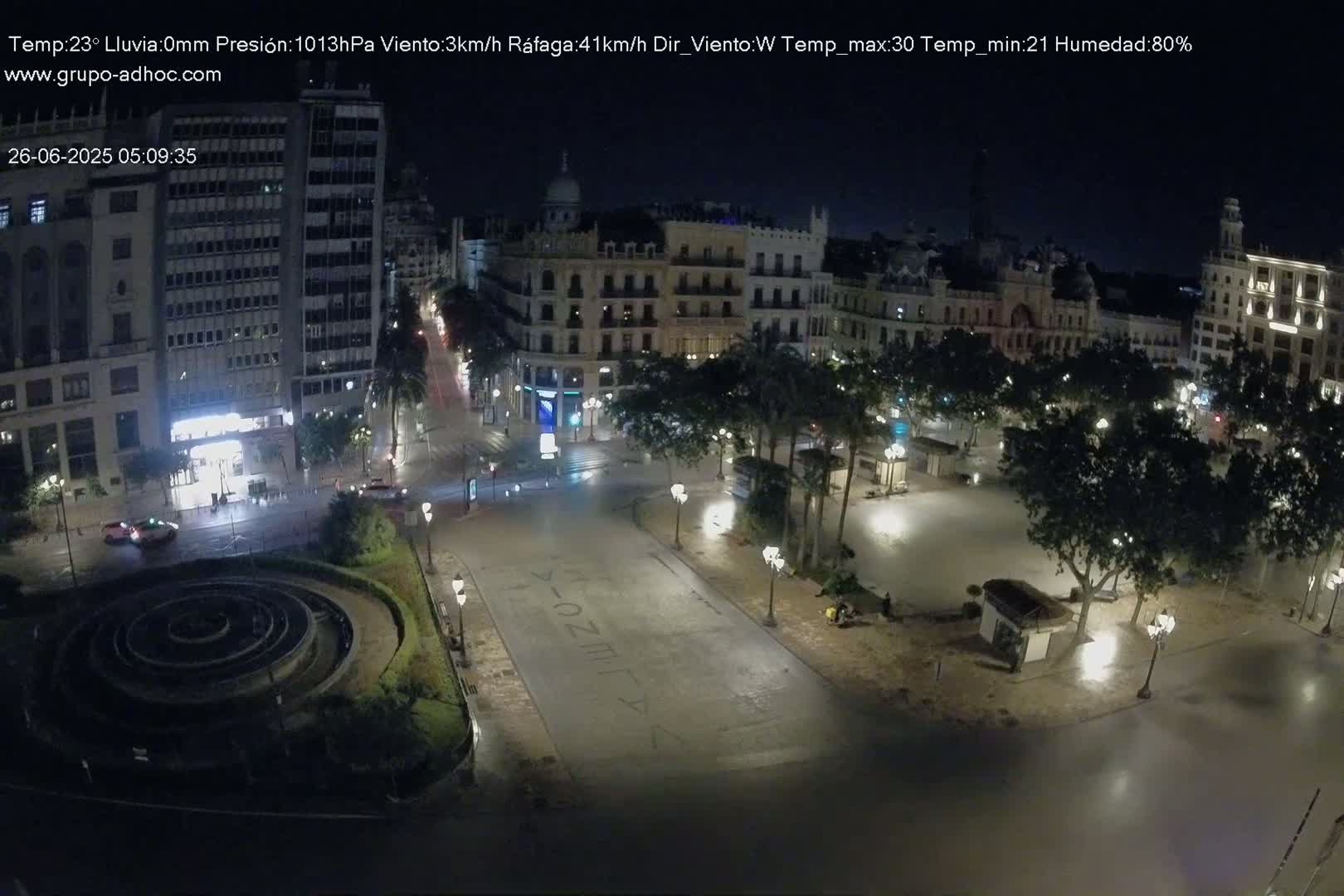 Valencia City , Plaza del Ayuntamiento Square Live Cam - Valencia,  Comunidad Valenciana, Spain