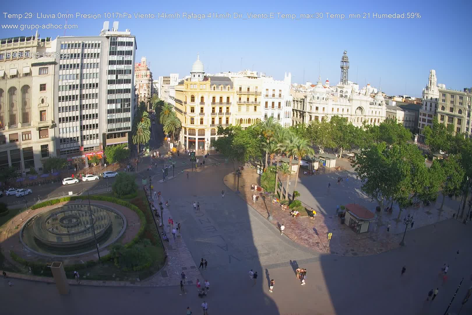 Valencia City , Plaza del Ayuntamiento Square Live Cam - Valencia,  Comunidad Valenciana, Spain