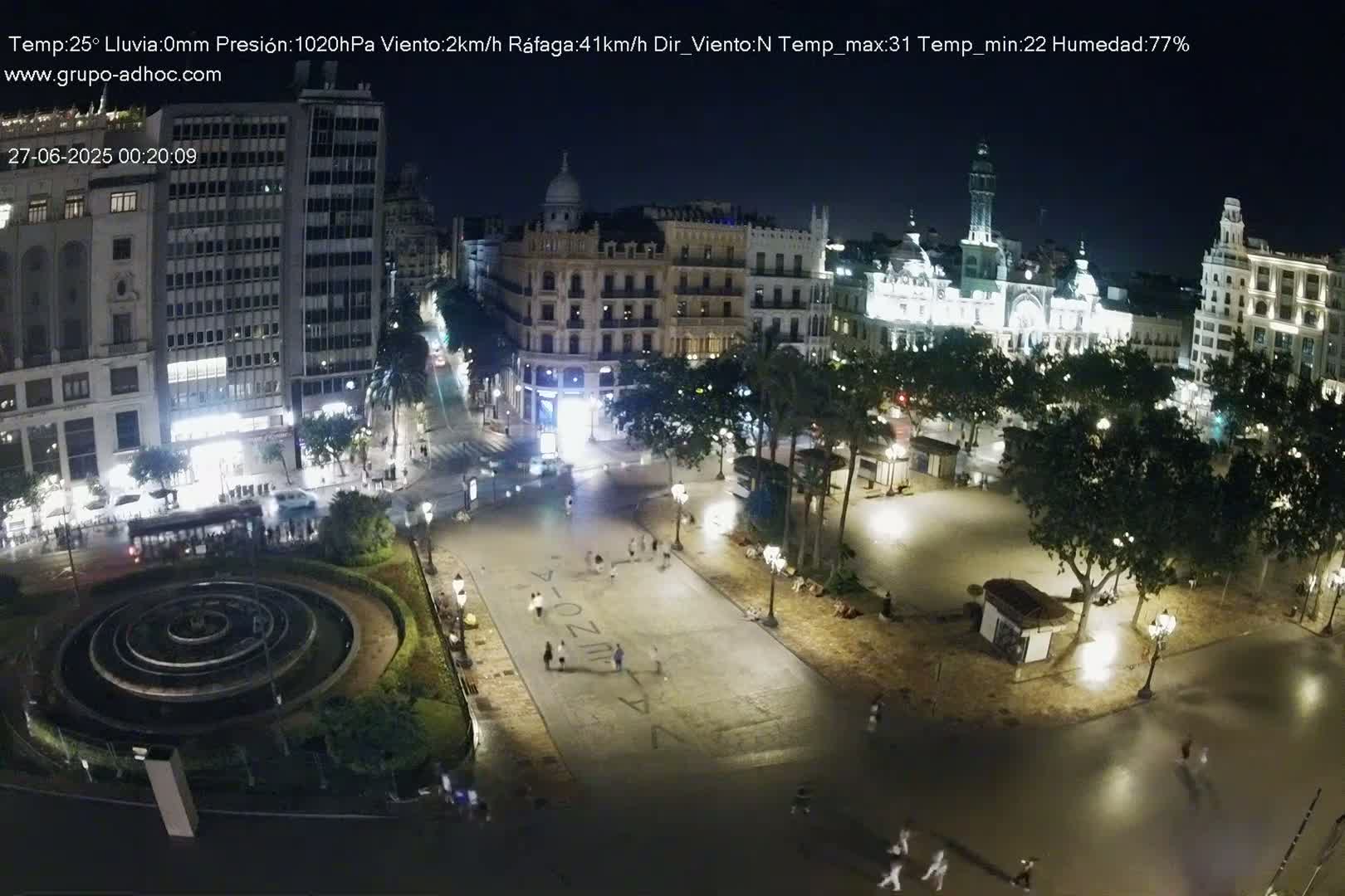 Valencia City , Plaza del Ayuntamiento Square Live Cam - Valencia,  Comunidad Valenciana, Spain