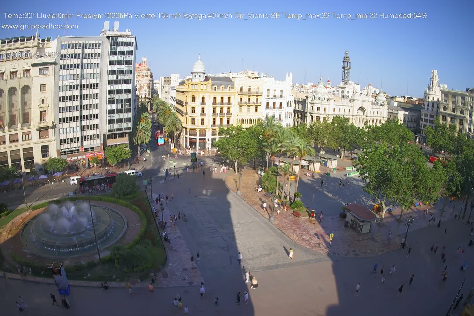 Valencia City , Plaza del Ayuntamiento Square Live Cam - Valencia,  Comunidad Valenciana, Spain