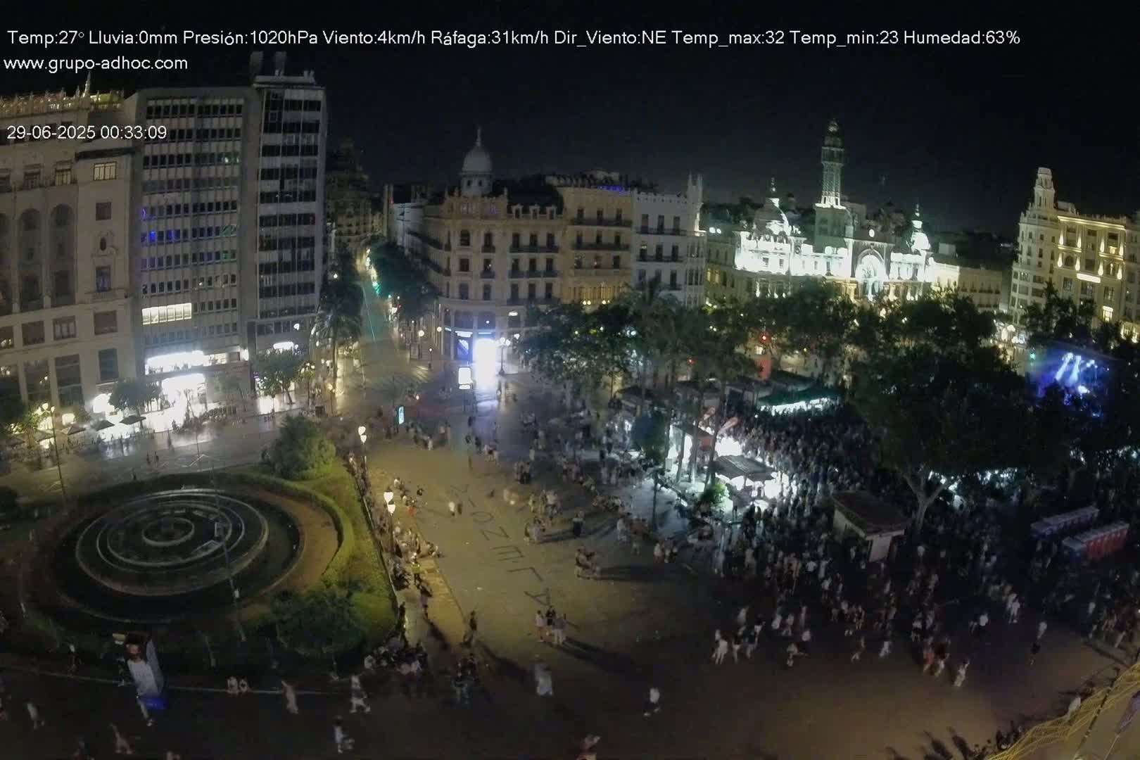 Valencia City , Plaza del Ayuntamiento Square Live Cam - Valencia,  Comunidad Valenciana, Spain