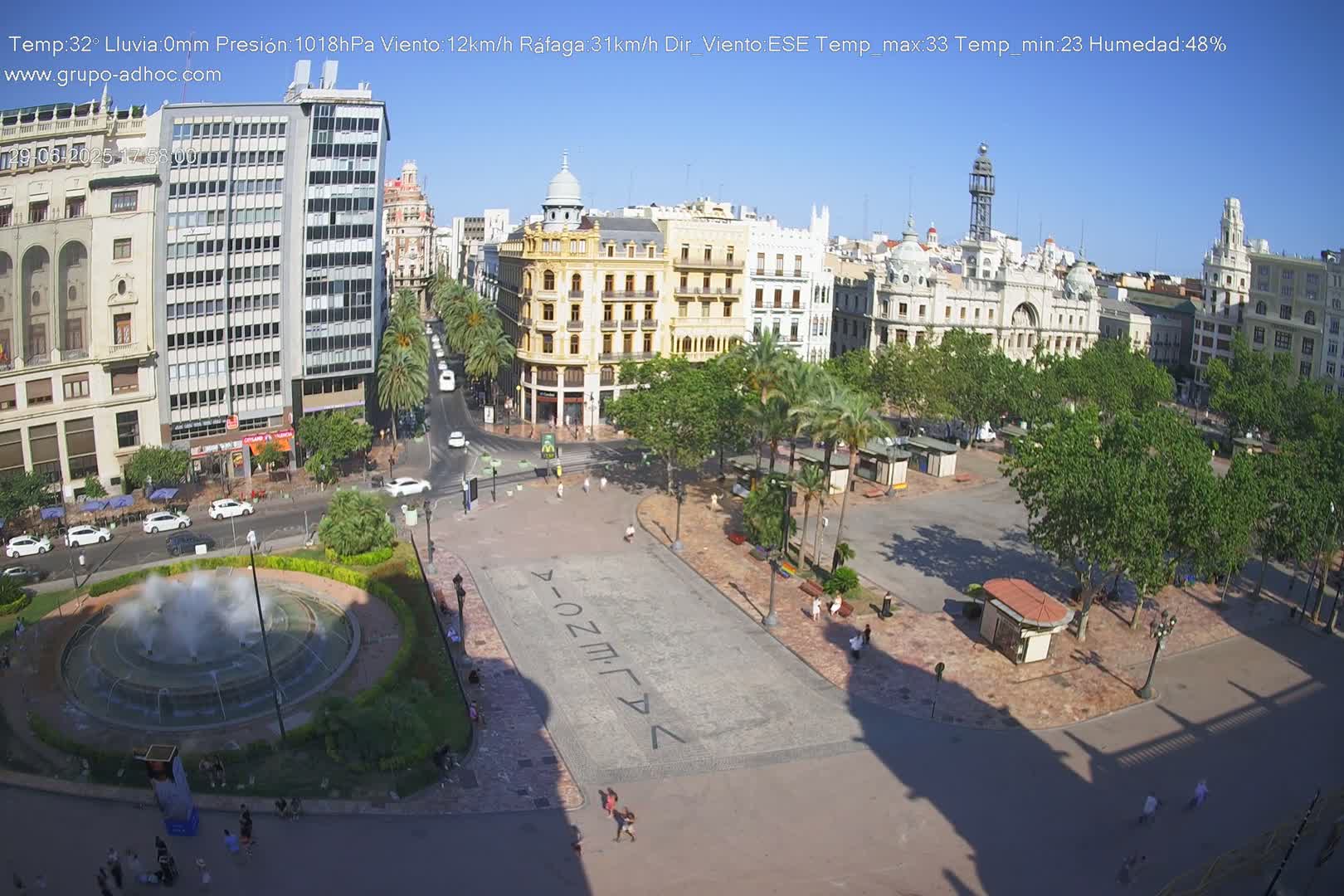 Valencia City , Plaza del Ayuntamiento Square Live Cam - Valencia,  Comunidad Valenciana, Spain