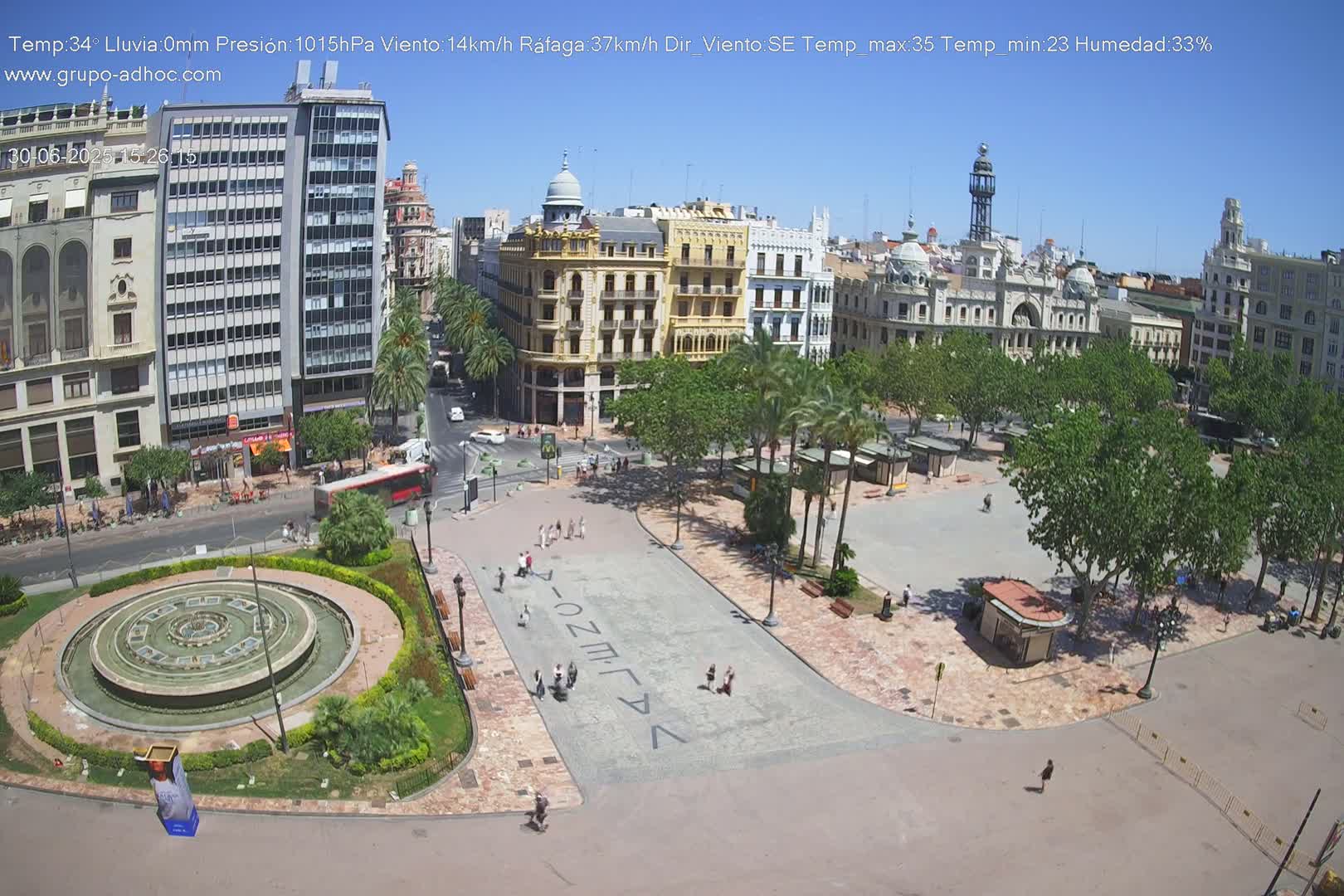 Valencia City , Plaza del Ayuntamiento Square Live Cam - Valencia,  Comunidad Valenciana, Spain