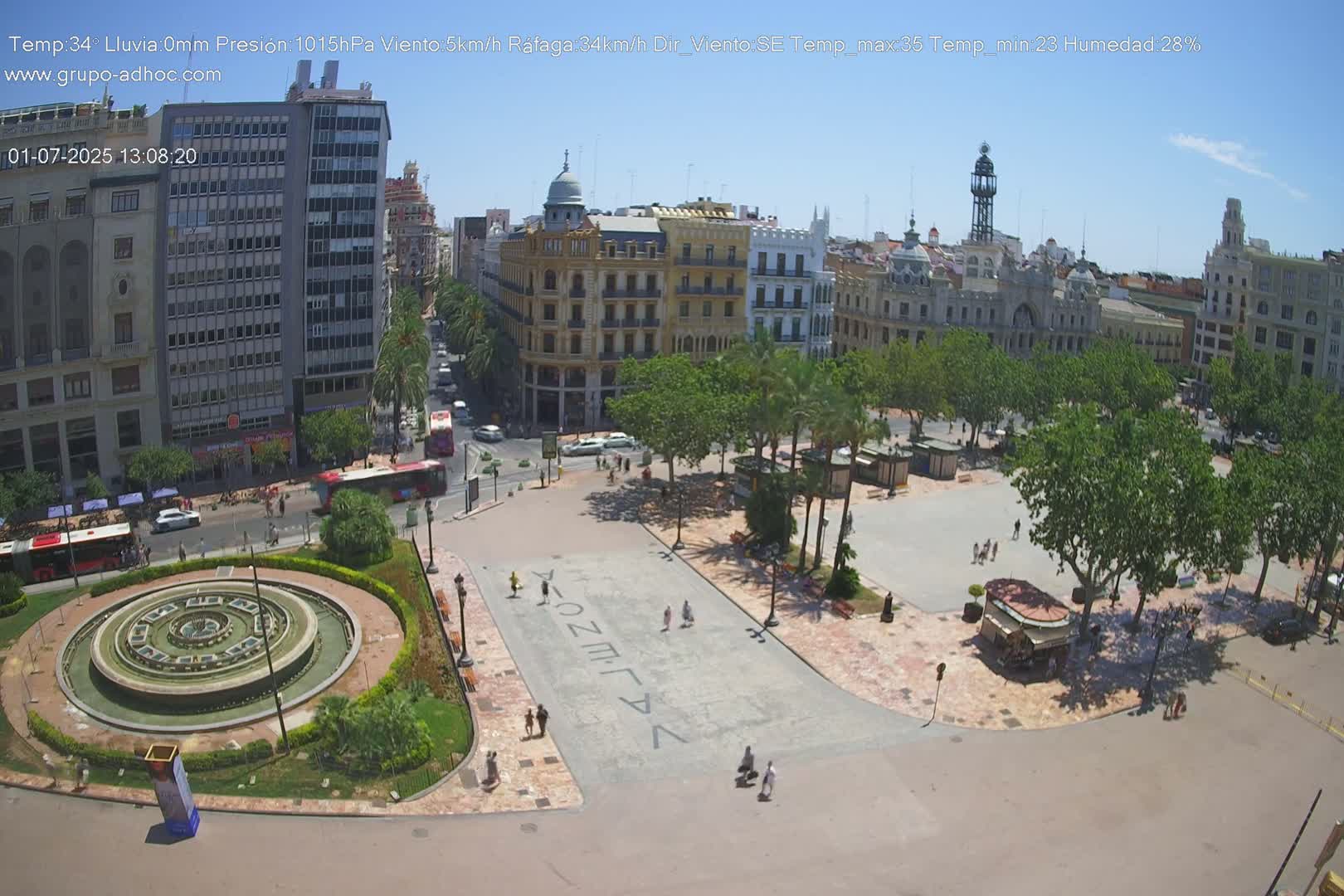 Valencia City , Plaza del Ayuntamiento Square Live Cam - Valencia,  Comunidad Valenciana, Spain