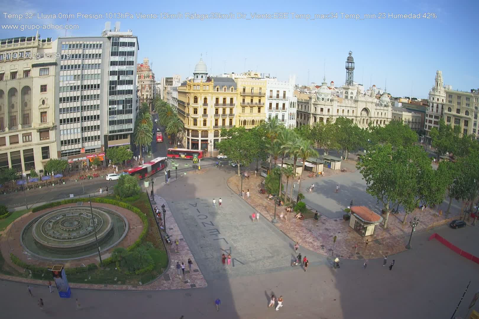 Valencia City , Plaza del Ayuntamiento Square Live Cam - Valencia,  Comunidad Valenciana, Spain