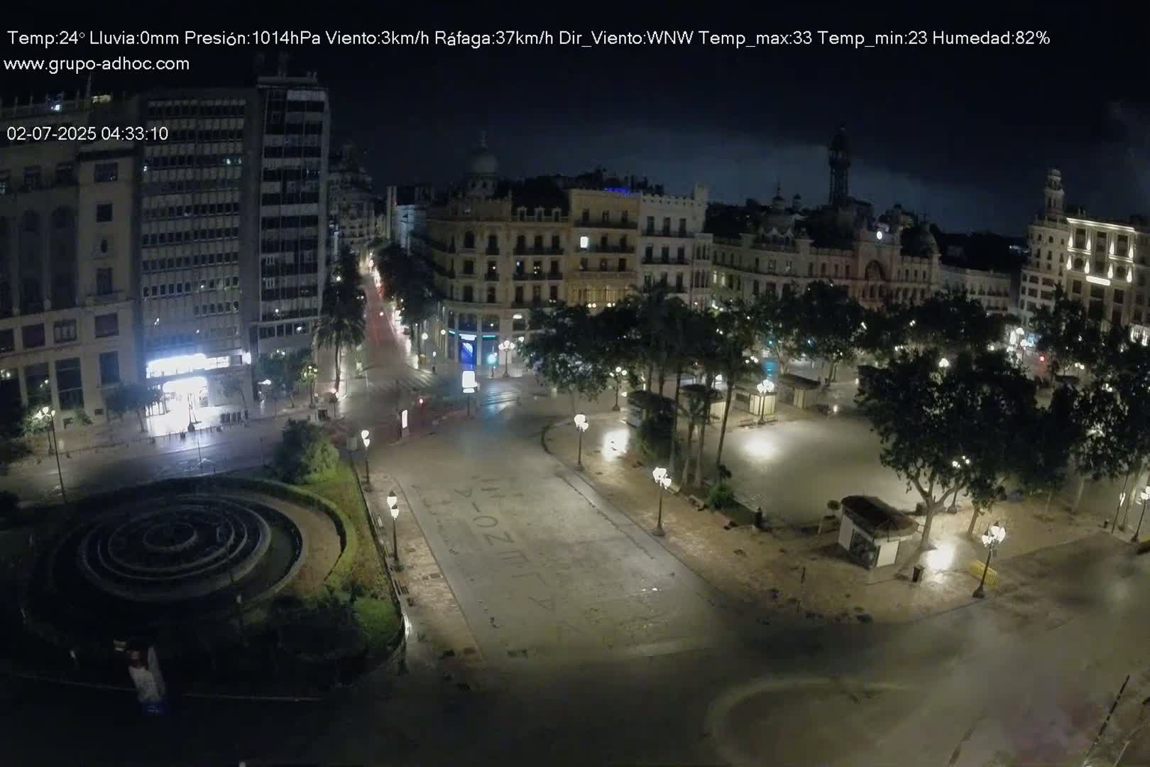 Valencia City , Plaza del Ayuntamiento Square Live Cam - Valencia,  Comunidad Valenciana, Spain