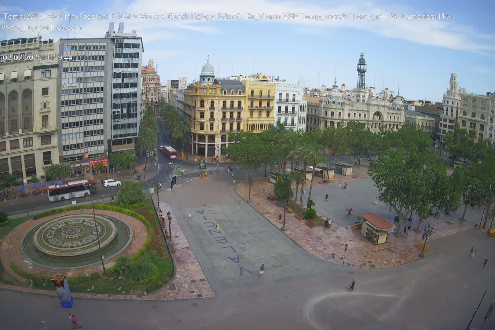 Valencia City , Plaza del Ayuntamiento Square Live Cam - Valencia,  Comunidad Valenciana, Spain