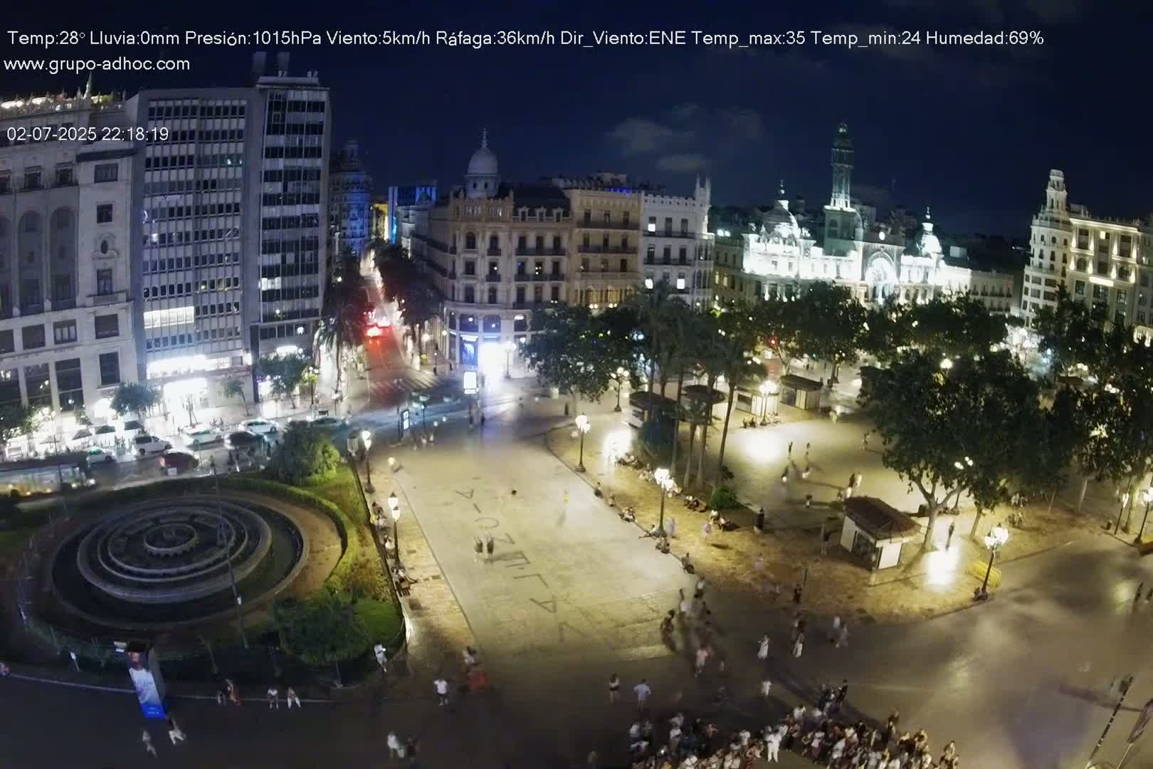 Valencia City , Plaza del Ayuntamiento Square Live Cam - Valencia,  Comunidad Valenciana, Spain
