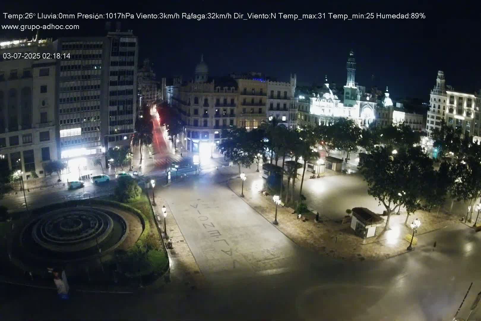 Valencia City , Plaza del Ayuntamiento Square Live Cam - Valencia,  Comunidad Valenciana, Spain