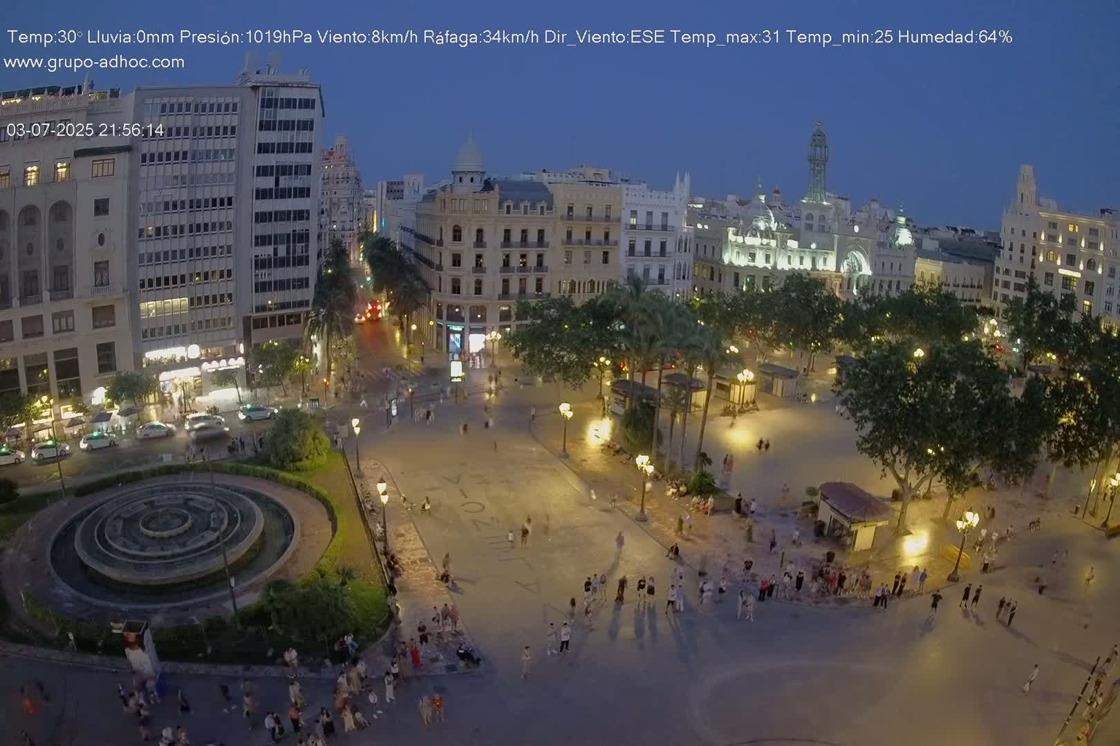 Valencia City , Plaza del Ayuntamiento Square Live Cam - Valencia,  Comunidad Valenciana, Spain