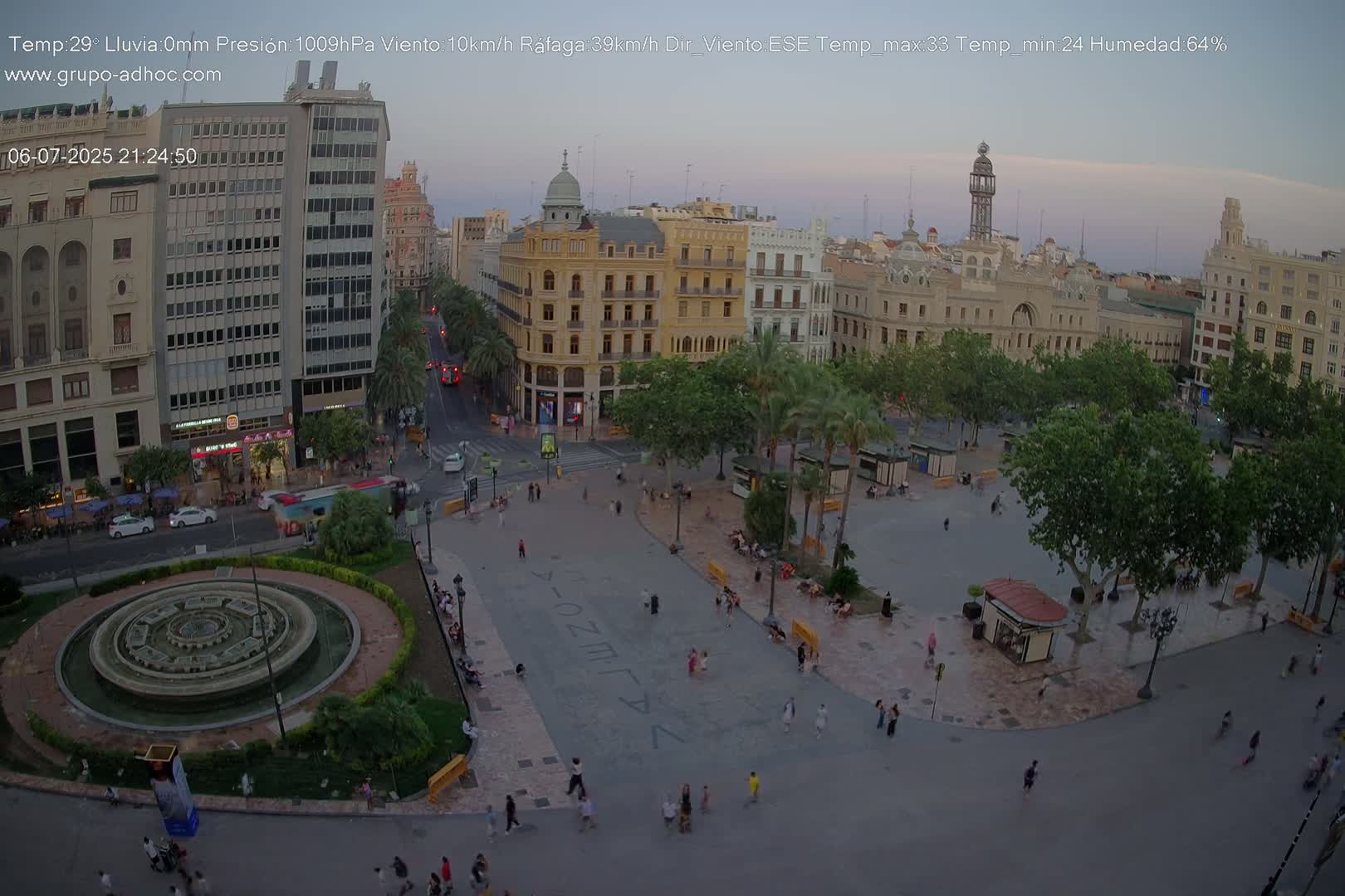 Valencia City , Plaza del Ayuntamiento Square Live Cam - Valencia,  Comunidad Valenciana, Spain