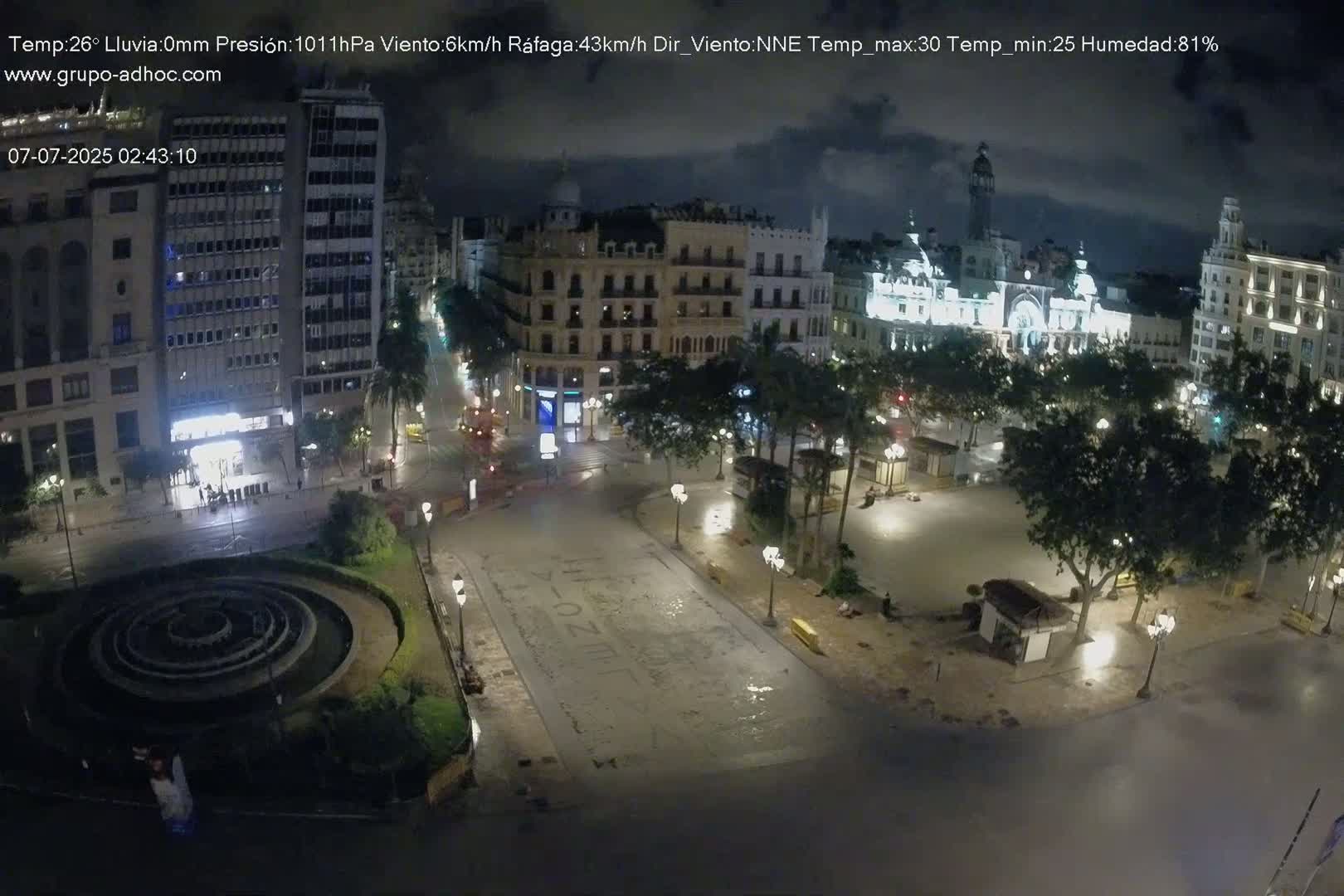 Valencia City , Plaza del Ayuntamiento Square Live Cam - Valencia,  Comunidad Valenciana, Spain