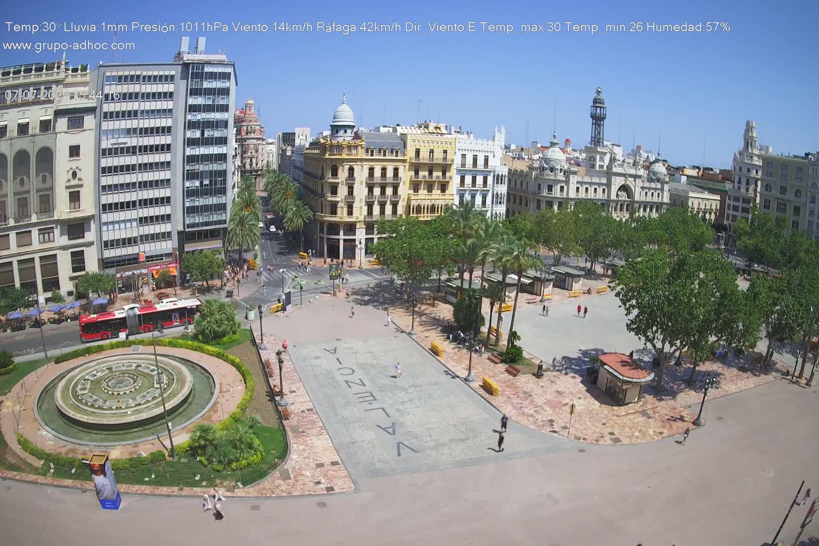 Valencia City , Plaza del Ayuntamiento Square Live Cam - Valencia,  Comunidad Valenciana, Spain
