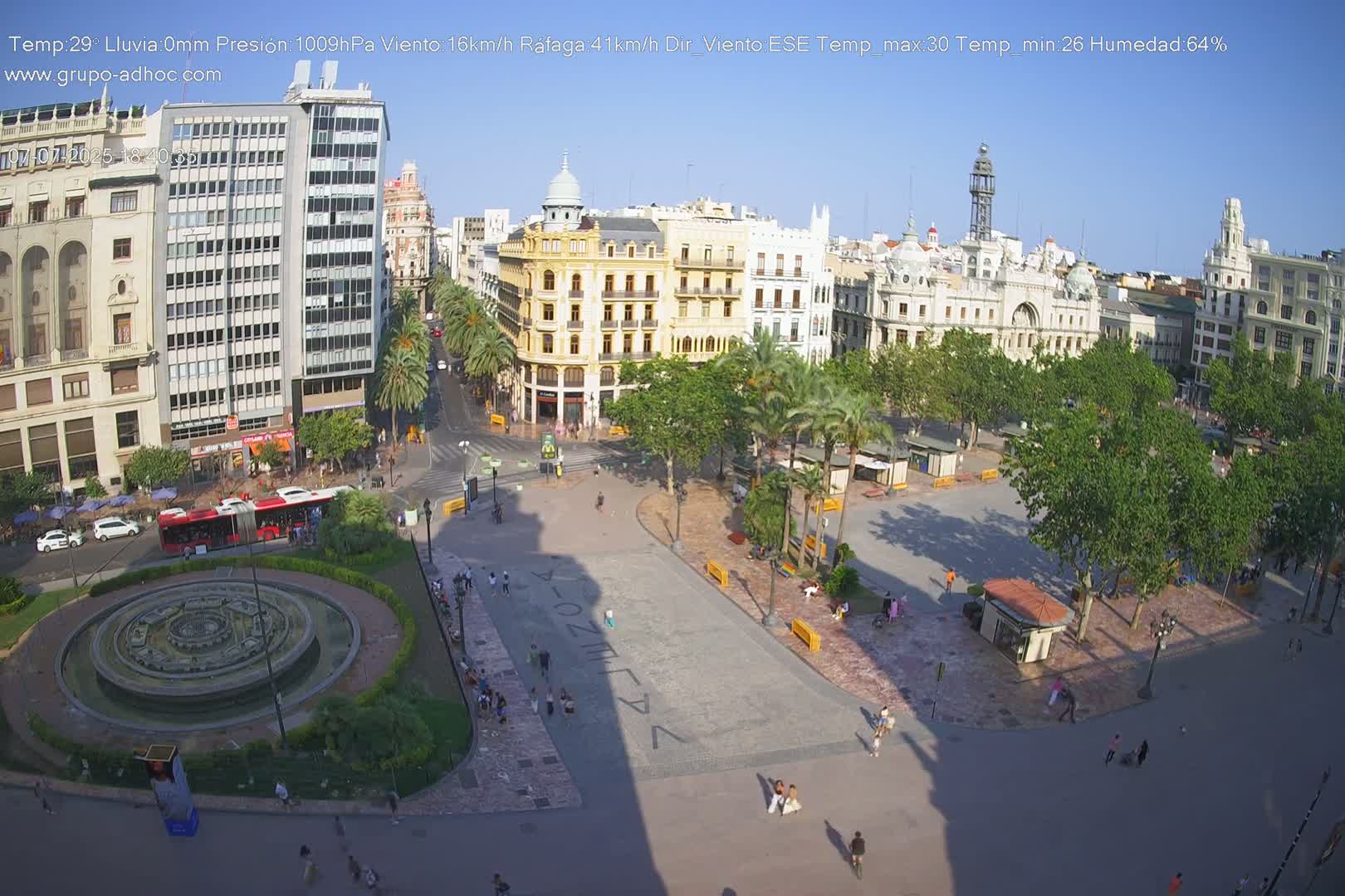 Valencia City , Plaza del Ayuntamiento Square Live Cam - Valencia,  Comunidad Valenciana, Spain