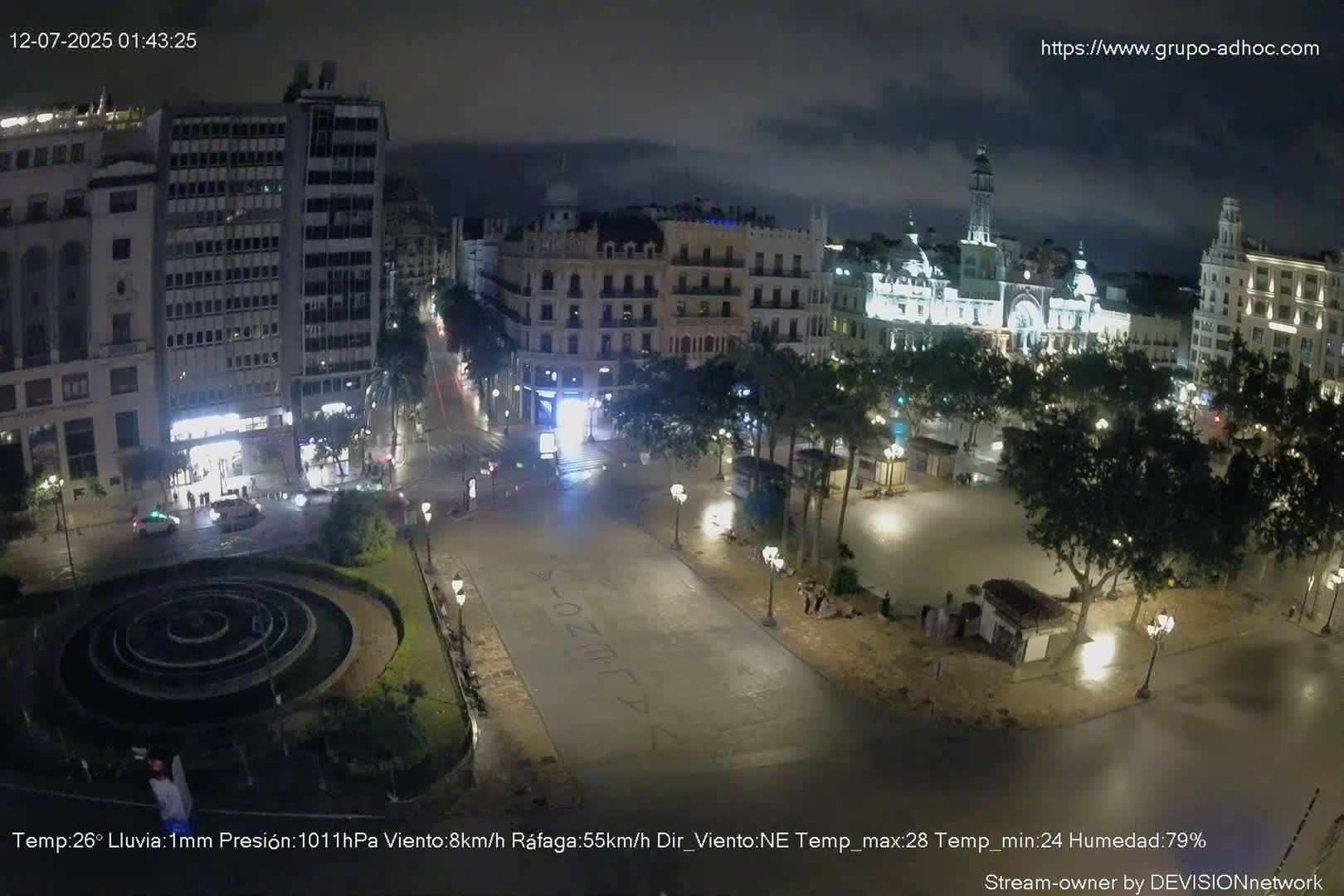 Valencia City , Plaza del Ayuntamiento Square Live Cam - Valencia,  Comunidad Valenciana, Spain