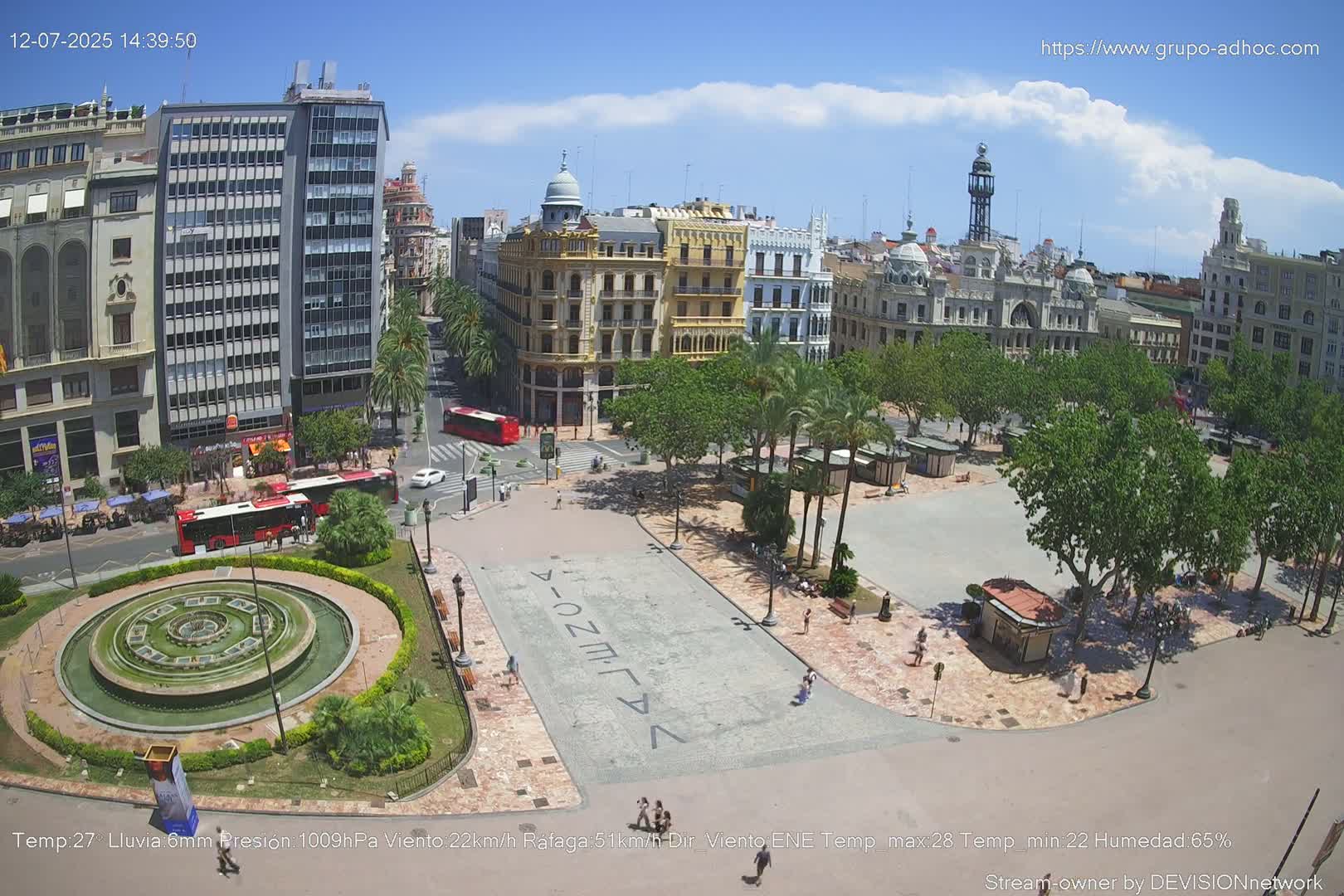 Valencia City , Plaza del Ayuntamiento Square Live Cam - Valencia,  Comunidad Valenciana, Spain
