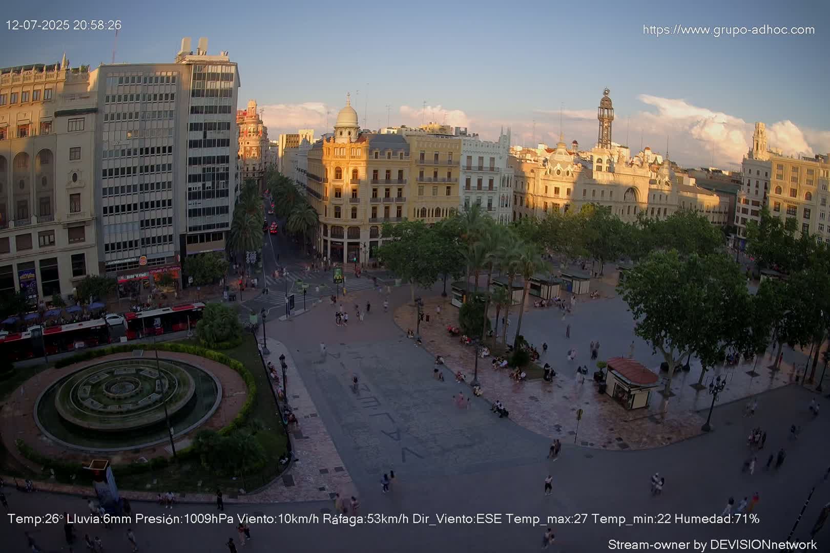 Valencia City , Plaza del Ayuntamiento Square Live Cam - Valencia,  Comunidad Valenciana, Spain