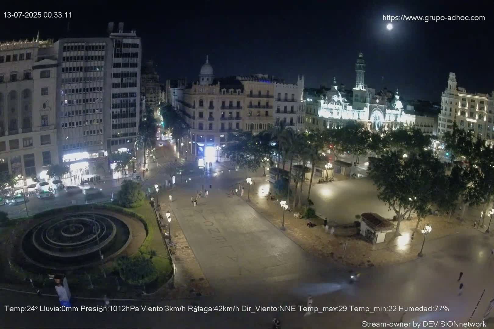 Valencia City , Plaza del Ayuntamiento Square Live Cam - Valencia,  Comunidad Valenciana, Spain