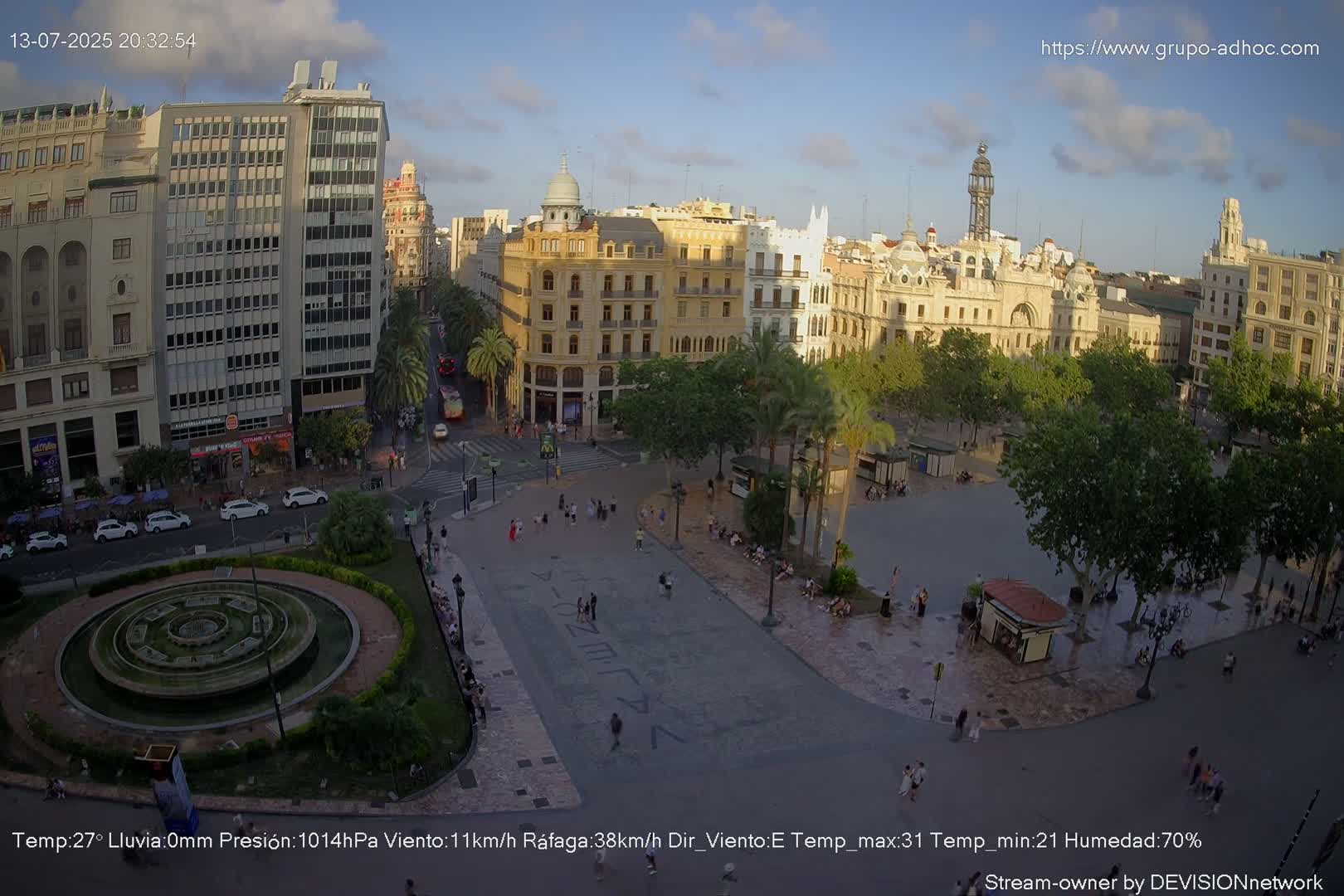 Valencia City , Plaza del Ayuntamiento Square Live Cam - Valencia,  Comunidad Valenciana, Spain