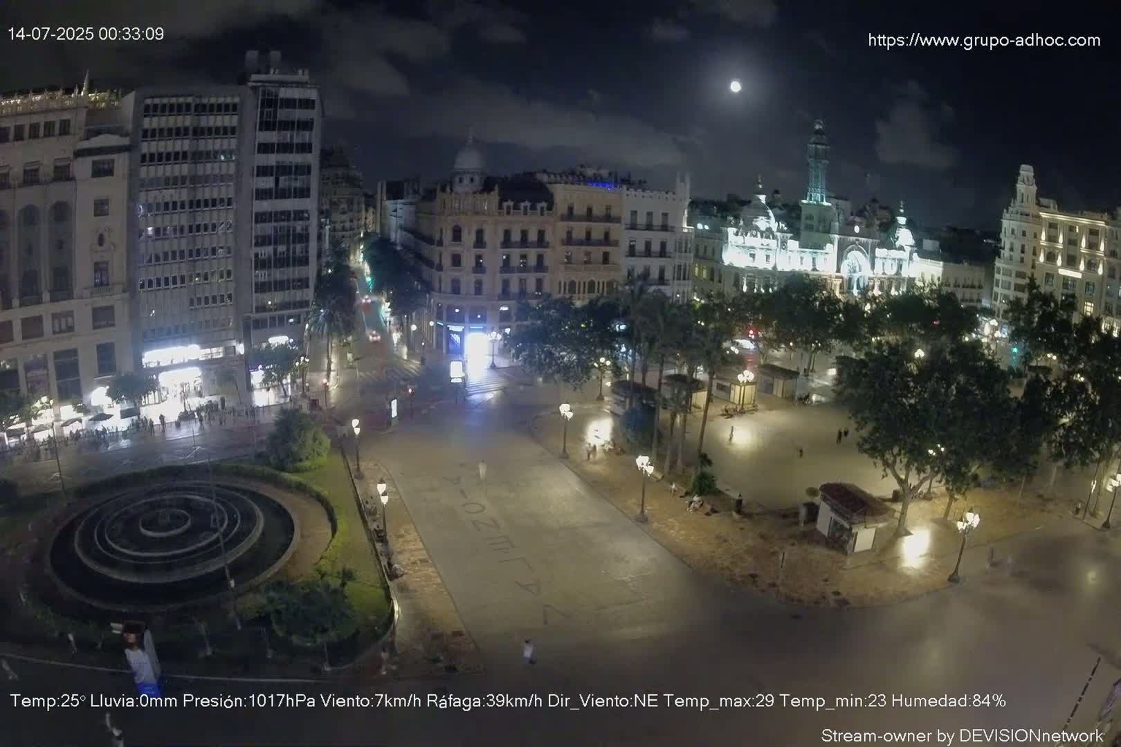 Valencia City , Plaza del Ayuntamiento Square Live Cam - Valencia,  Comunidad Valenciana, Spain
