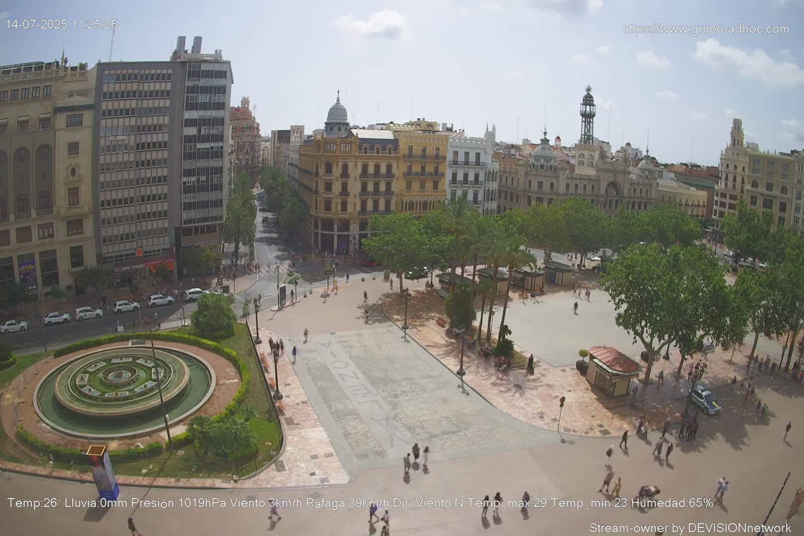 Valencia City , Plaza del Ayuntamiento Square Live Cam - Valencia,  Comunidad Valenciana, Spain