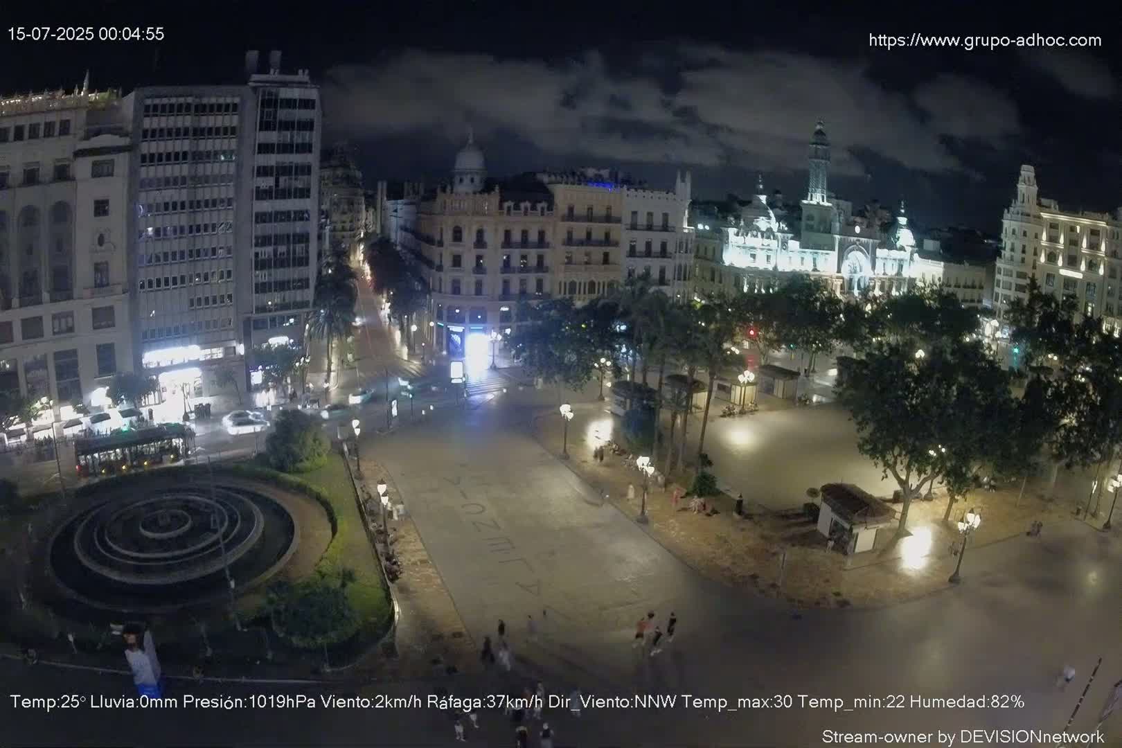 Valencia City , Plaza del Ayuntamiento Square Live Cam - Valencia,  Comunidad Valenciana, Spain