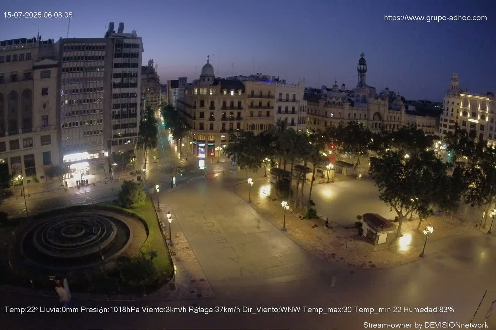 Valencia City , Plaza del Ayuntamiento Square Live Cam - Valencia,  Comunidad Valenciana, Spain
