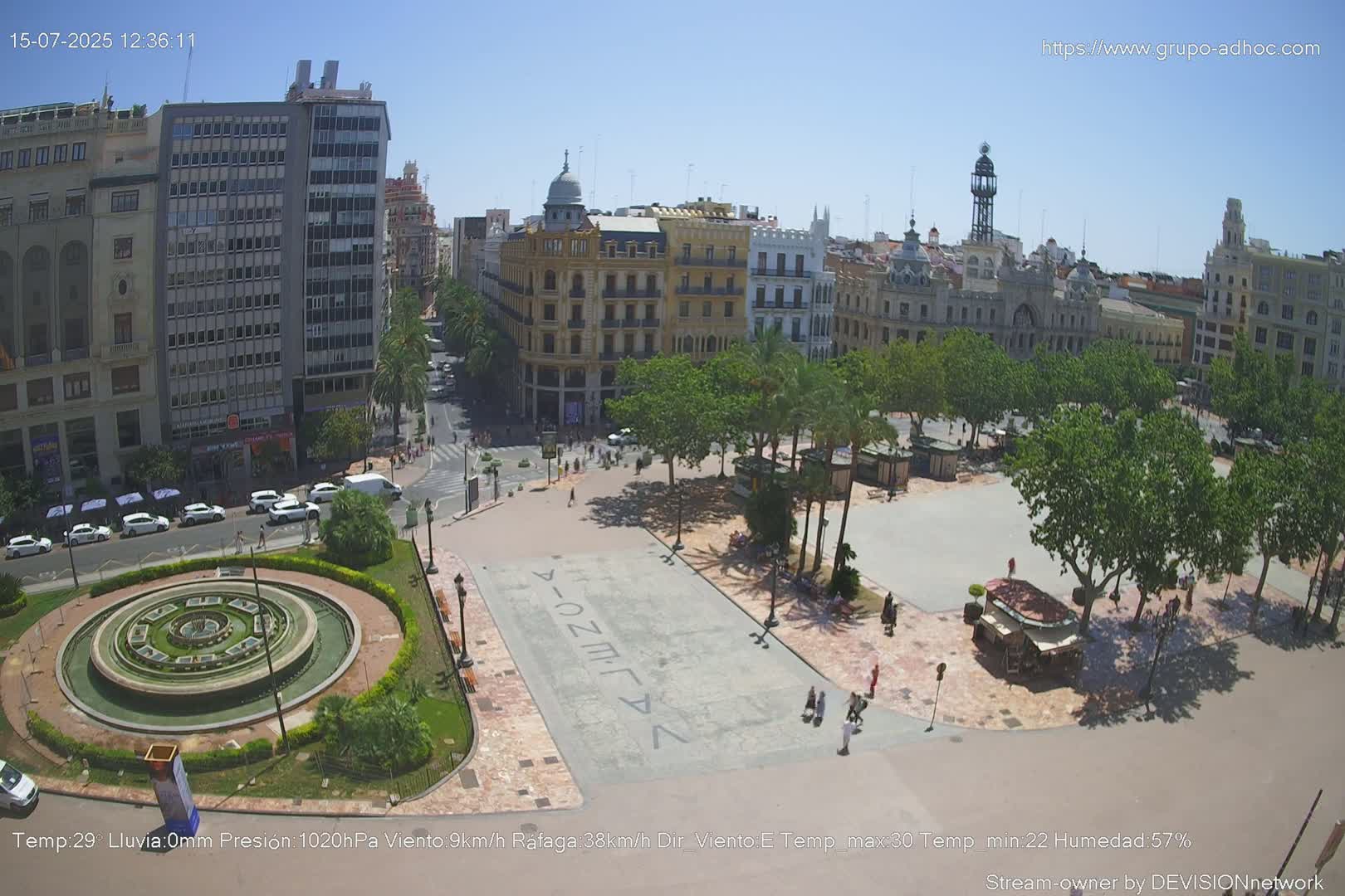 Valencia City , Plaza del Ayuntamiento Square Live Cam - Valencia,  Comunidad Valenciana, Spain