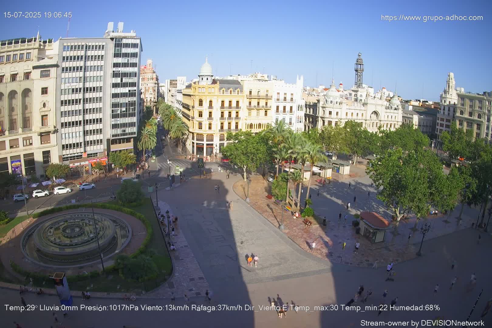 Valencia City , Plaza del Ayuntamiento Square Live Cam - Valencia,  Comunidad Valenciana, Spain