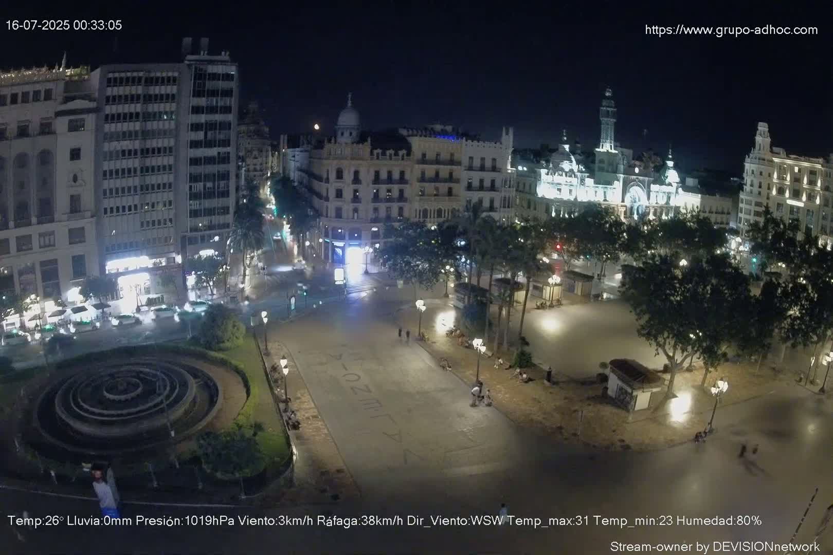 Valencia City , Plaza del Ayuntamiento Square Live Cam - Valencia,  Comunidad Valenciana, Spain