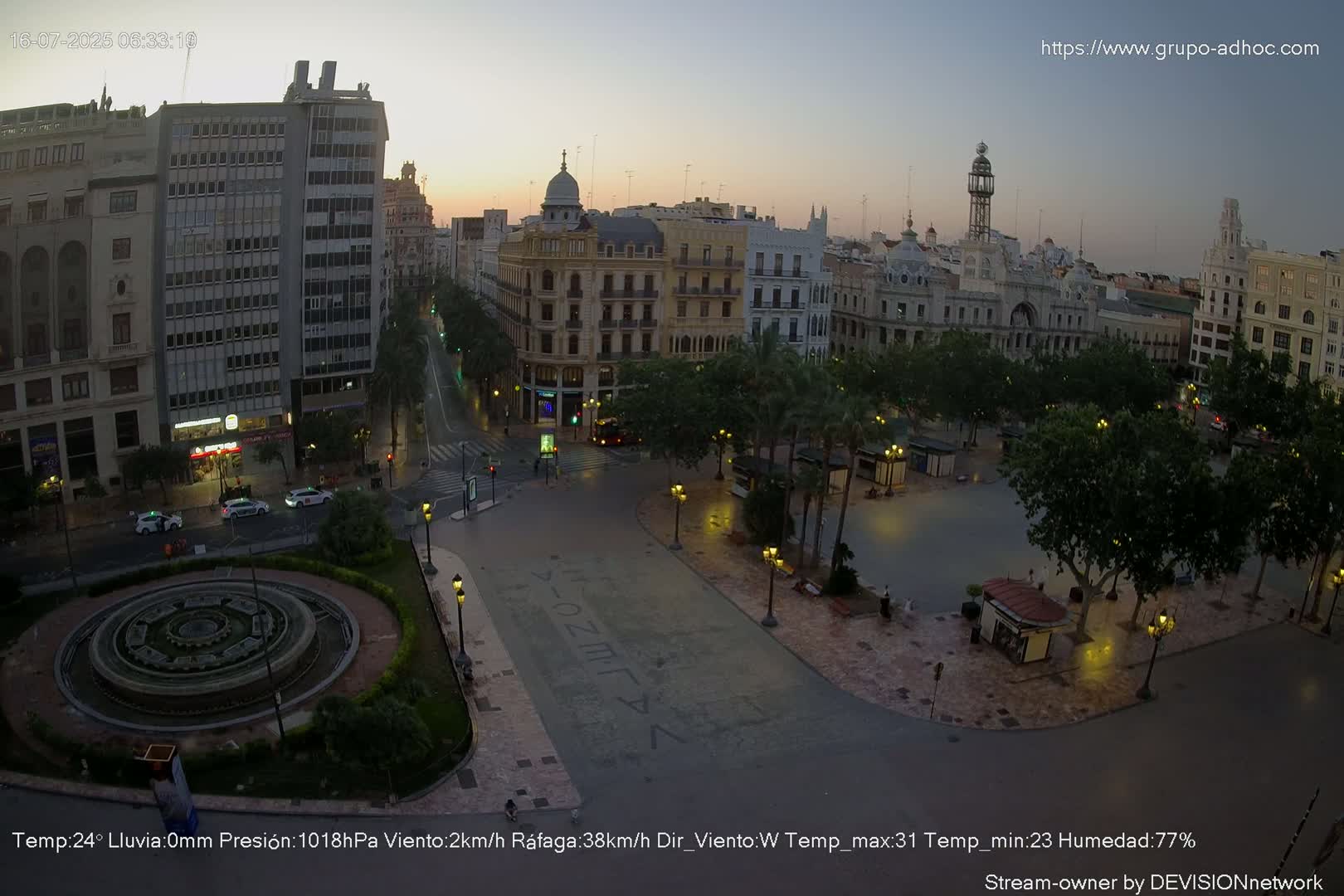 Valencia City , Plaza del Ayuntamiento Square Live Cam - Valencia,  Comunidad Valenciana, Spain