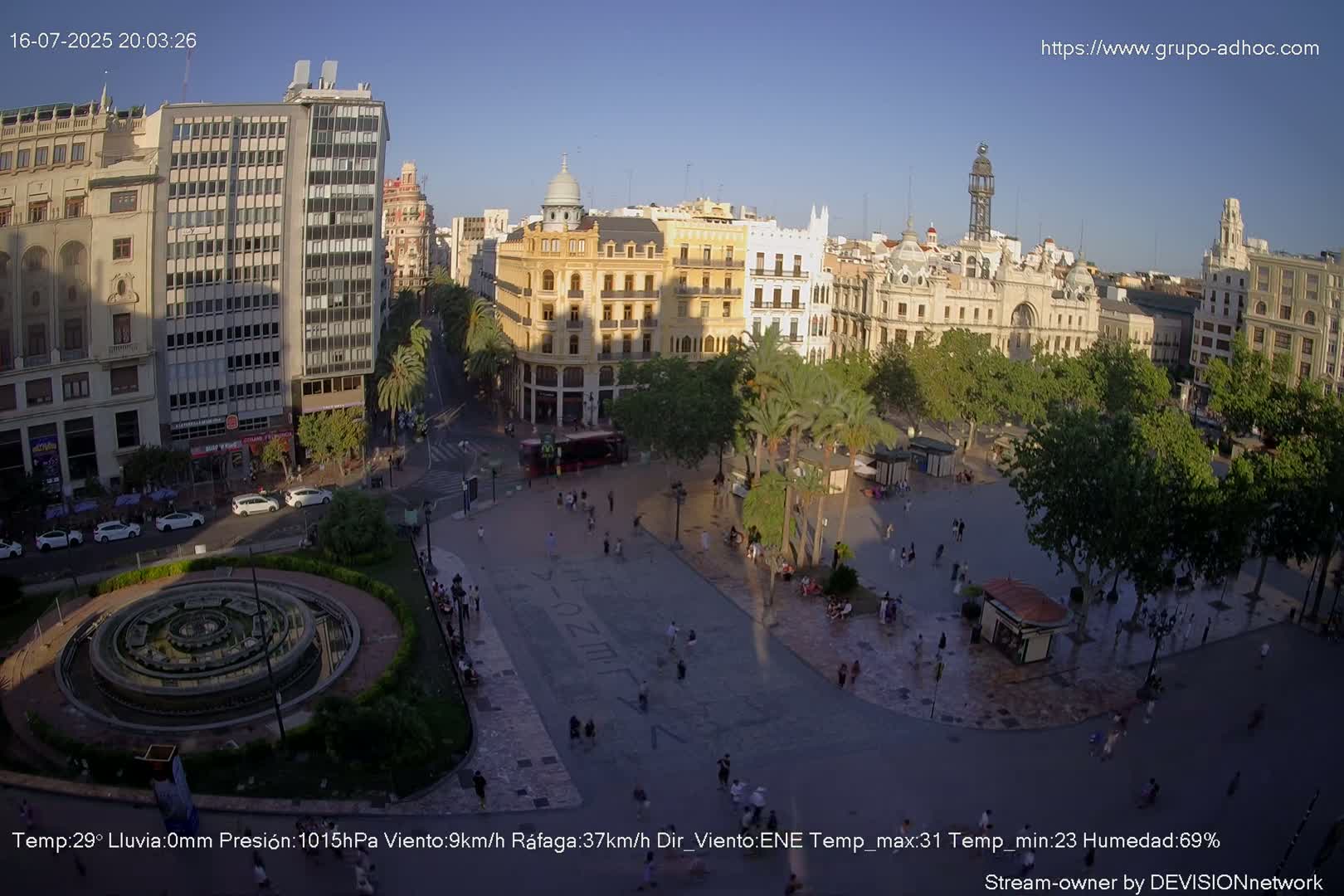 Valencia City , Plaza del Ayuntamiento Square Live Cam - Valencia,  Comunidad Valenciana, Spain