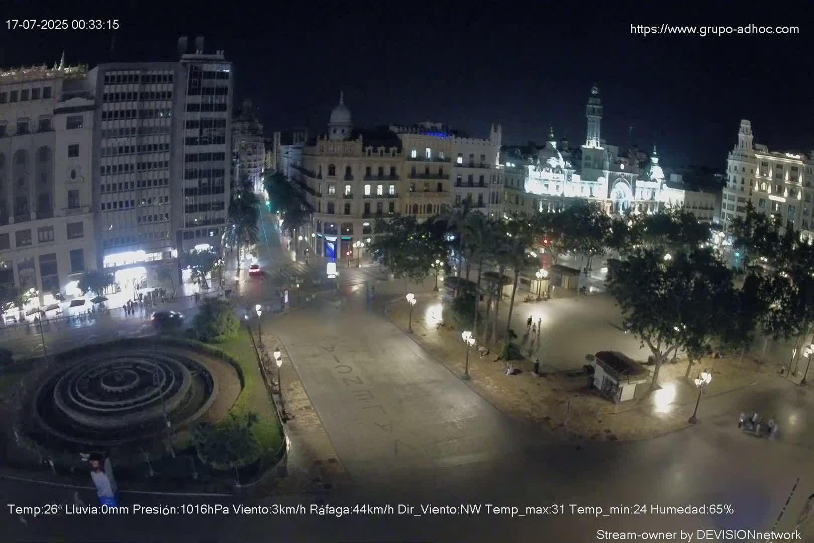 Valencia City , Plaza del Ayuntamiento Square Live Cam - Valencia,  Comunidad Valenciana, Spain