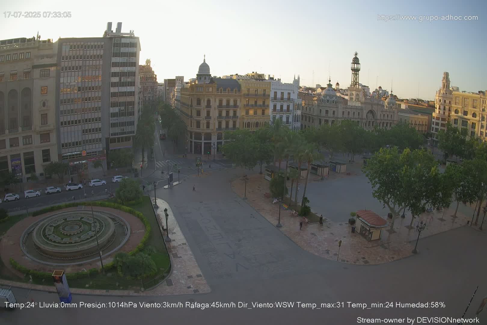 Valencia City , Plaza del Ayuntamiento Square Live Cam - Valencia,  Comunidad Valenciana, Spain