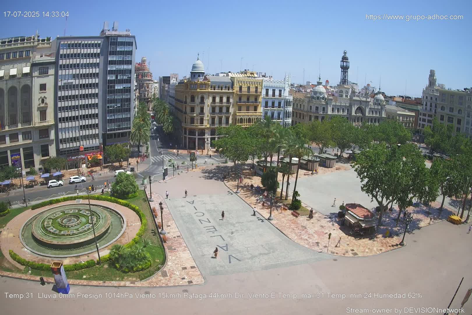 Valencia City , Plaza del Ayuntamiento Square Live Cam - Valencia,  Comunidad Valenciana, Spain