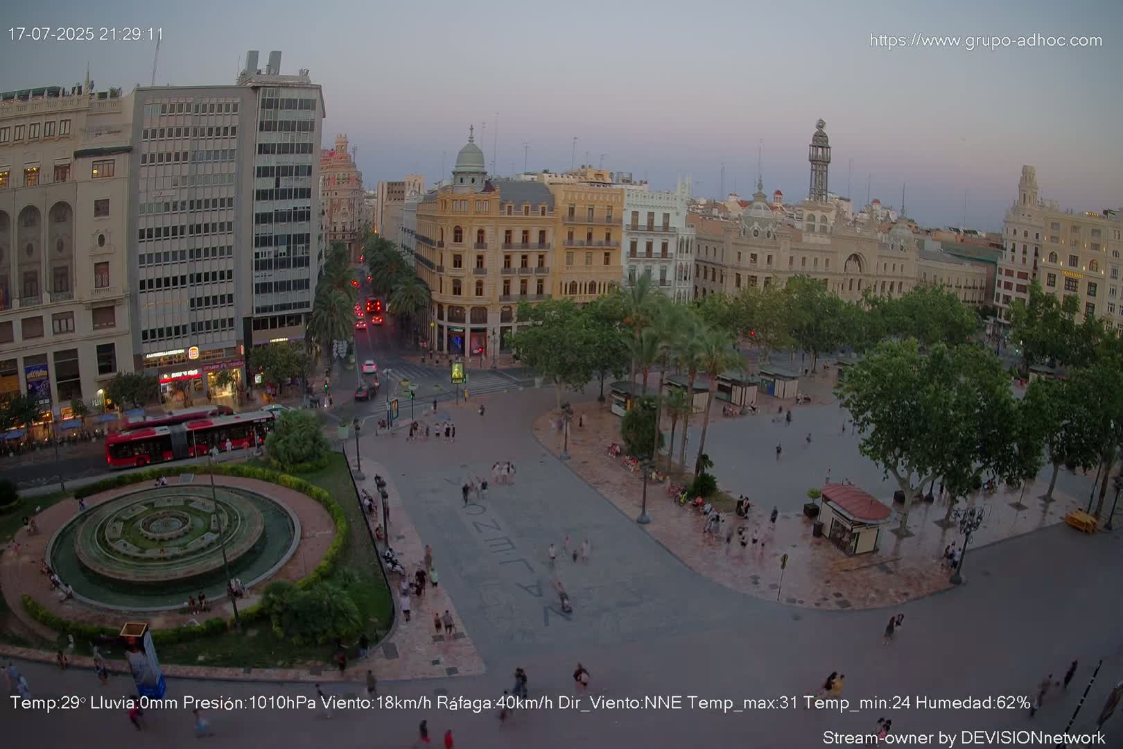 Valencia City , Plaza del Ayuntamiento Square Live Cam - Valencia,  Comunidad Valenciana, Spain